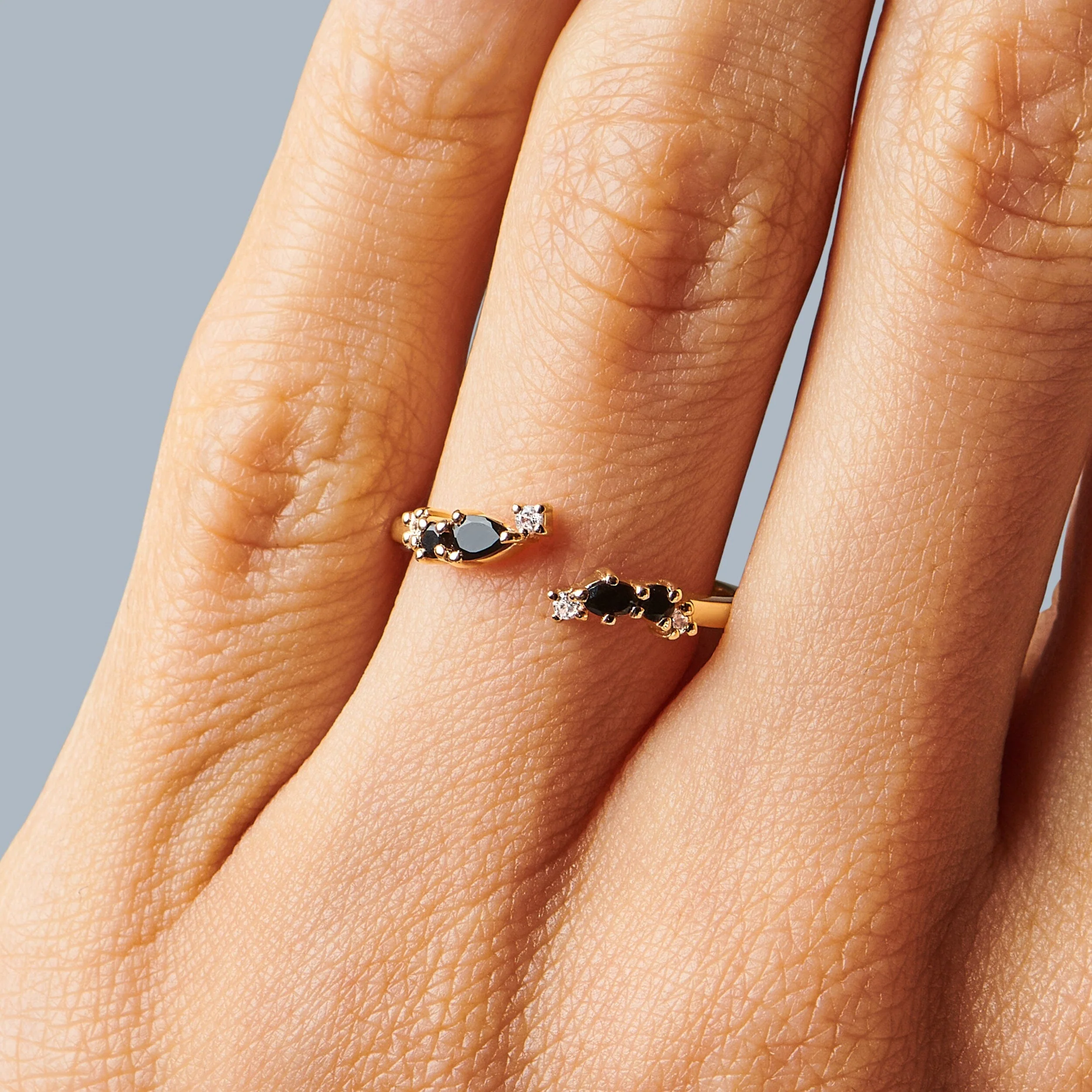Adjustable Black Onyx Ring Flourish - December Birthstone - Image 8