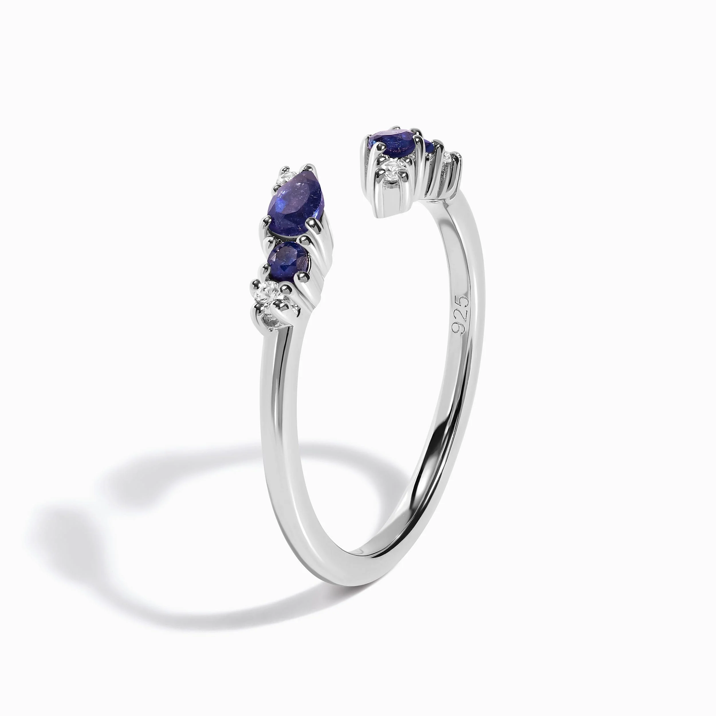 Adjustable Blue Sapphire Ring Flourish - September Birthstone - Image 12