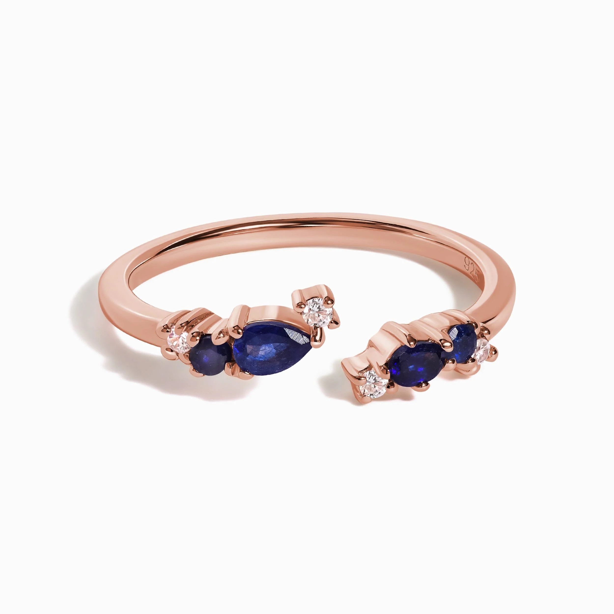 Adjustable Blue Sapphire Ring Flourish - September Birthstone - Image 4