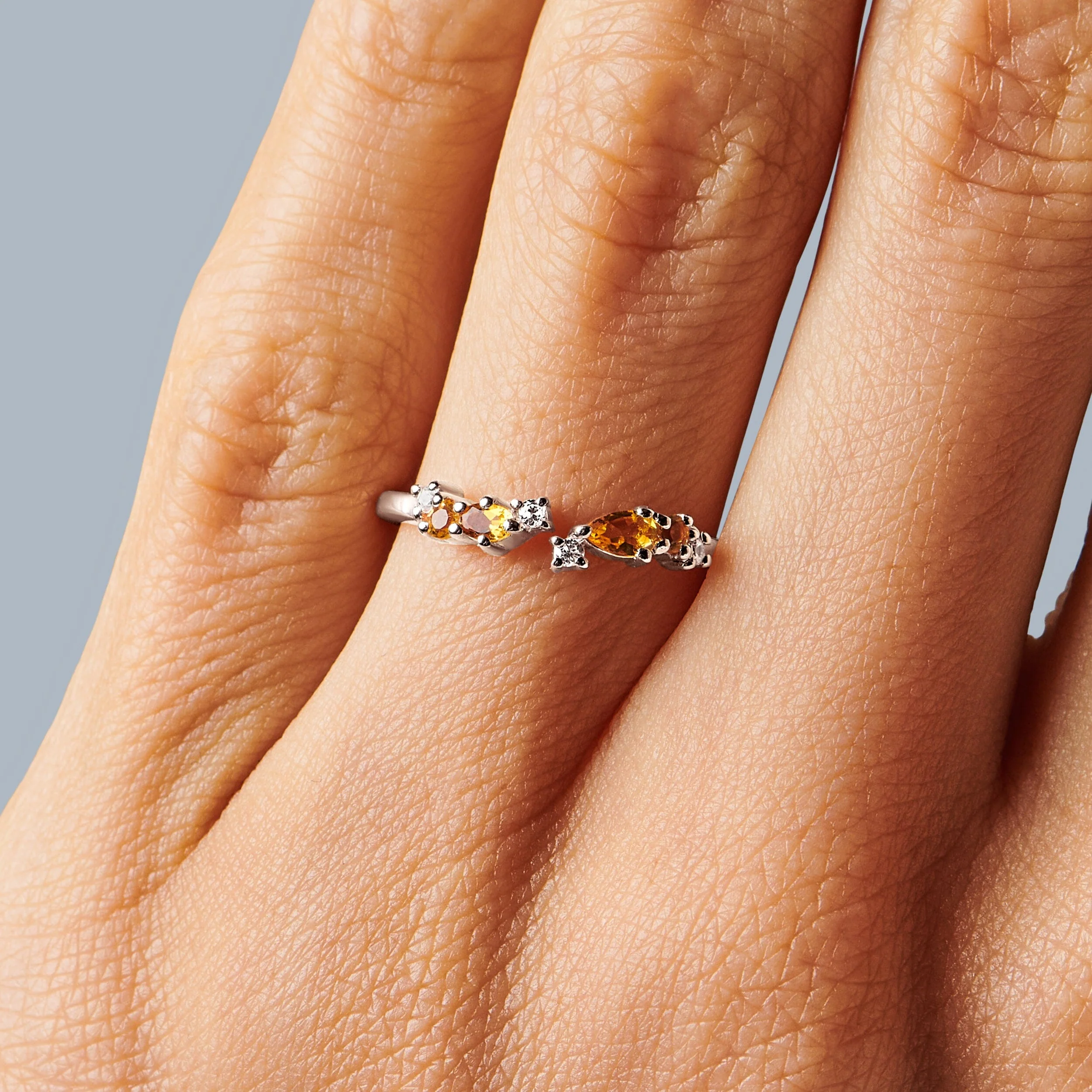 Adjustable Citrine Ring Flourish - November Birthstone - Image 2