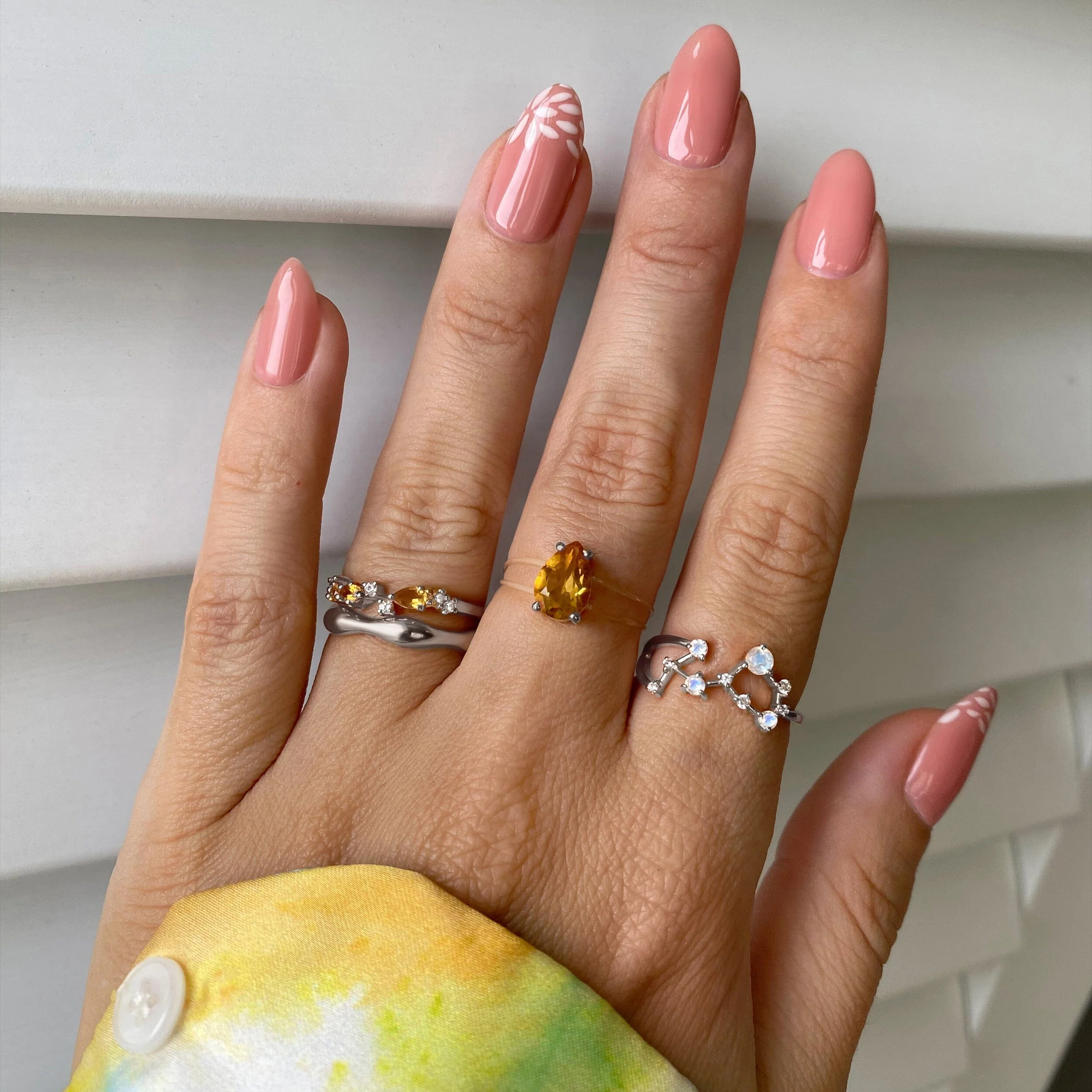 Adjustable Citrine Ring Flourish - November Birthstone - Image 3