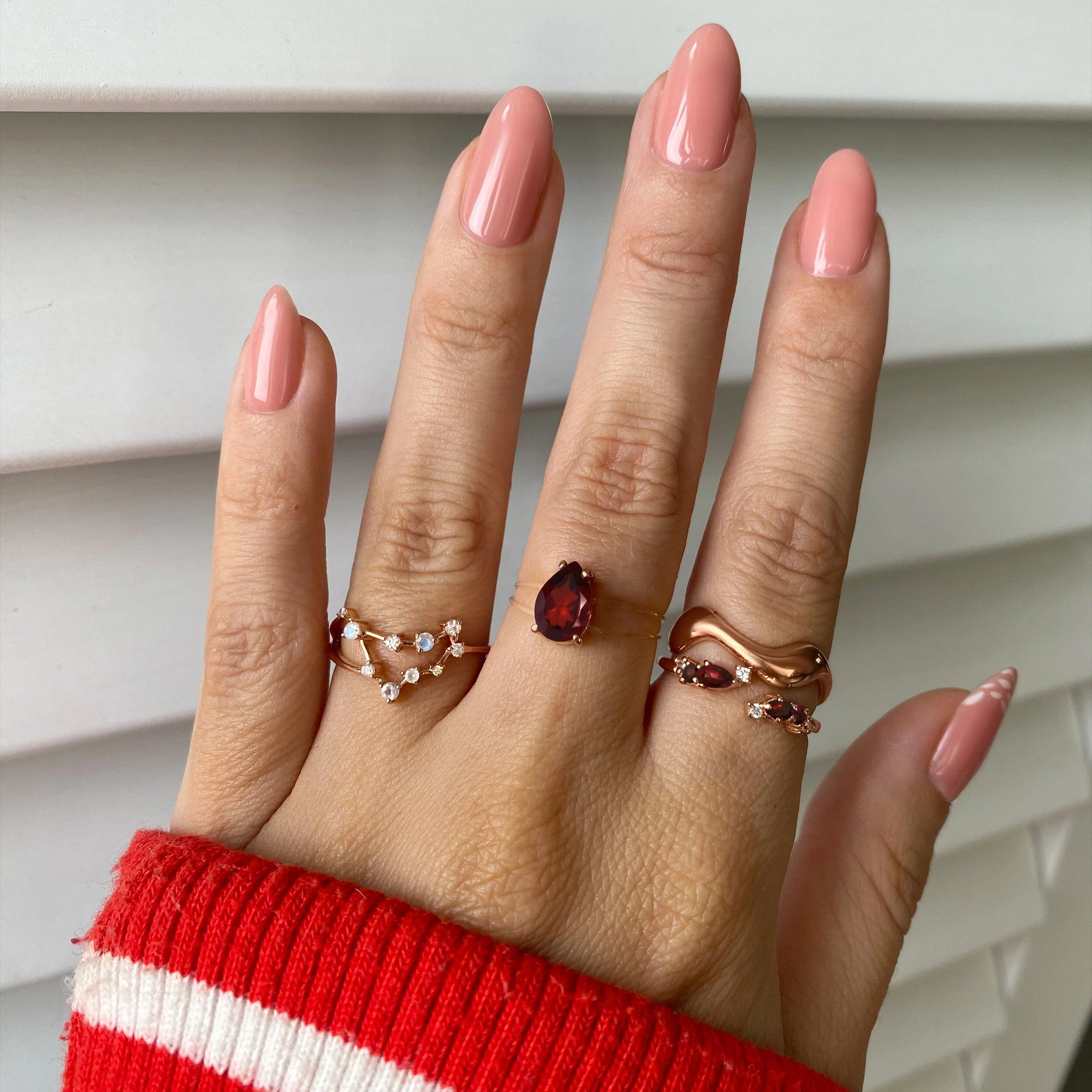 Adjustable Garnet Ring Flourish - January Birthstone - Image 6