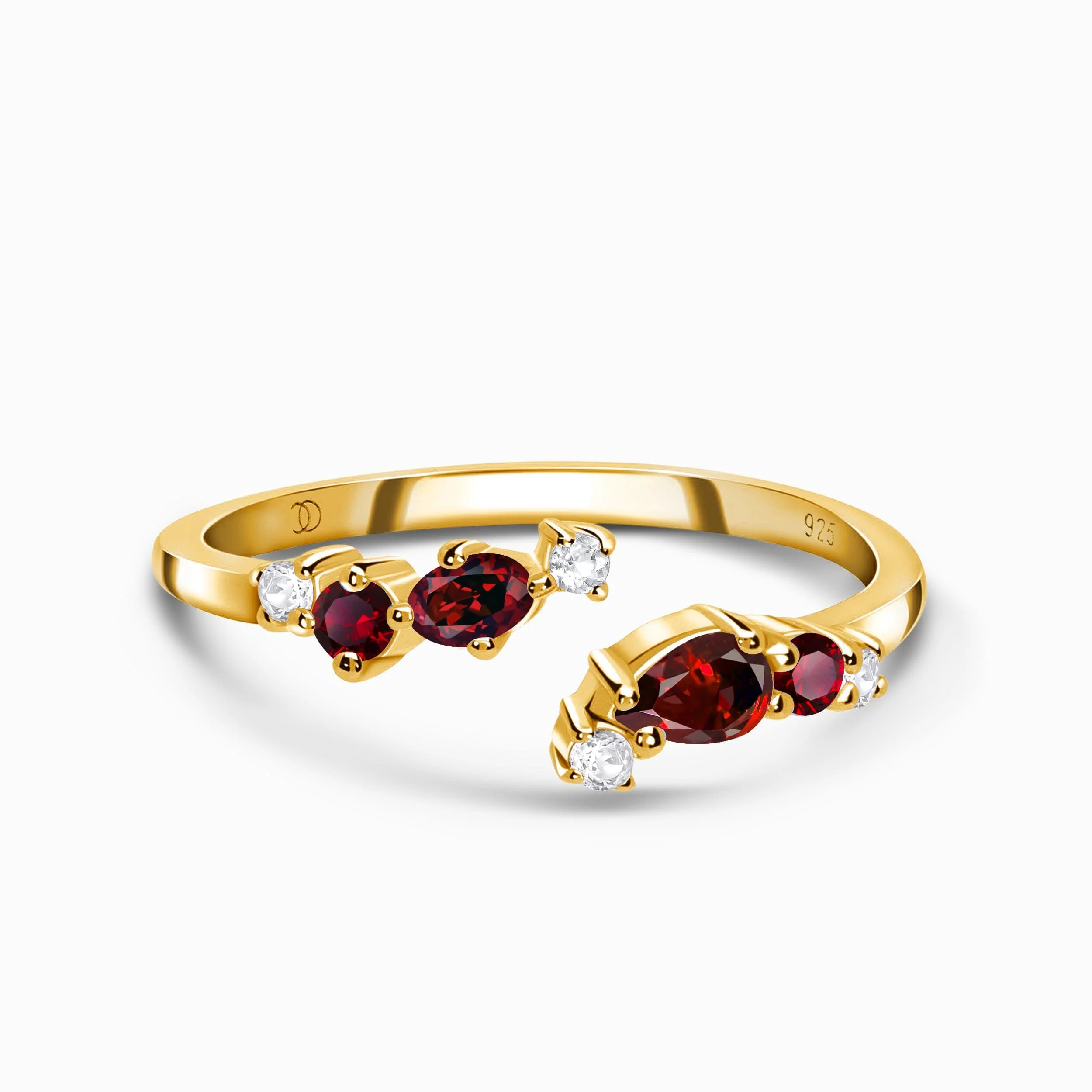 Adjustable Garnet Ring Flourish - January Birthstone - Image 7