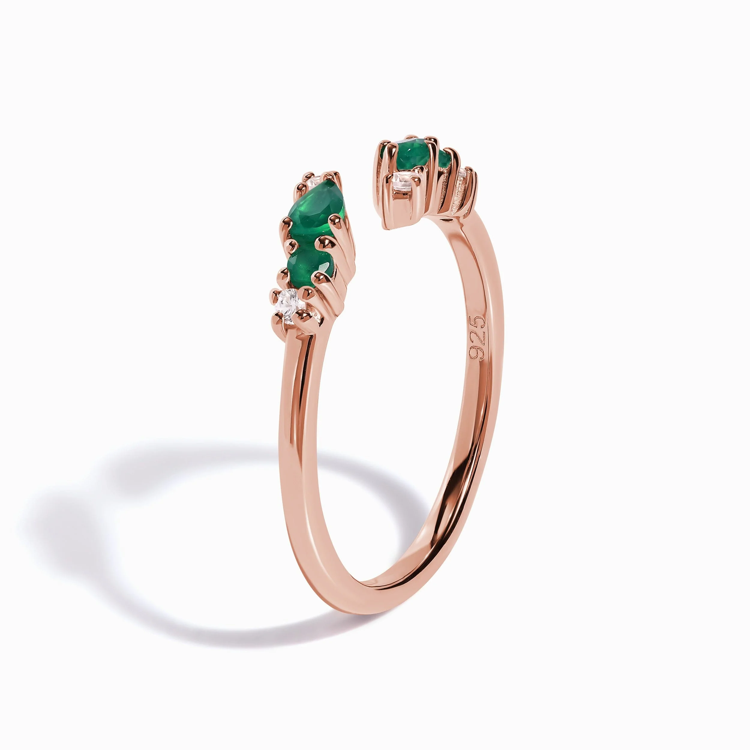 Adjustable Green Onyx Ring Flourish - May Birthstone - Image 15
