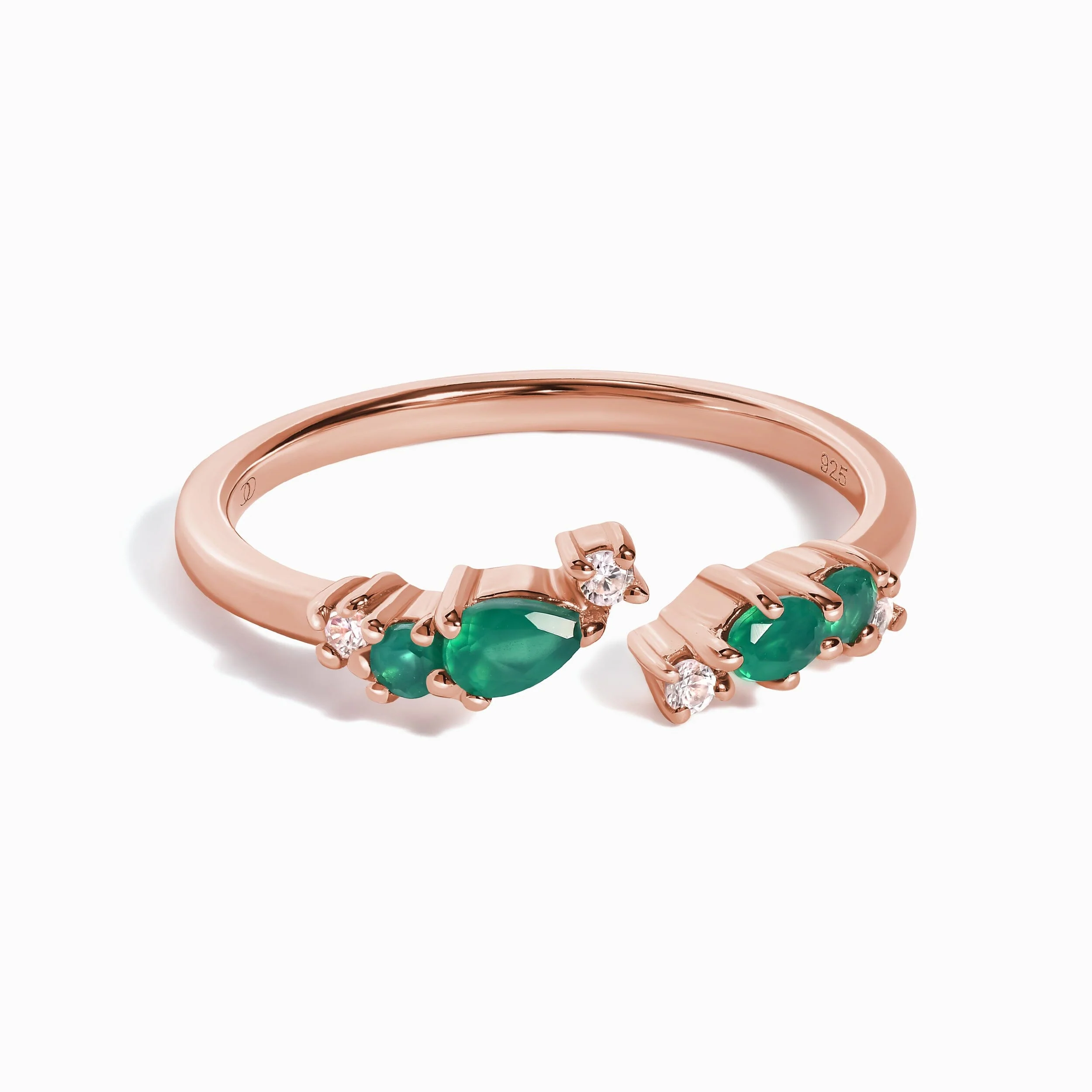 Adjustable Green Onyx Ring Flourish - May Birthstone - Image 4