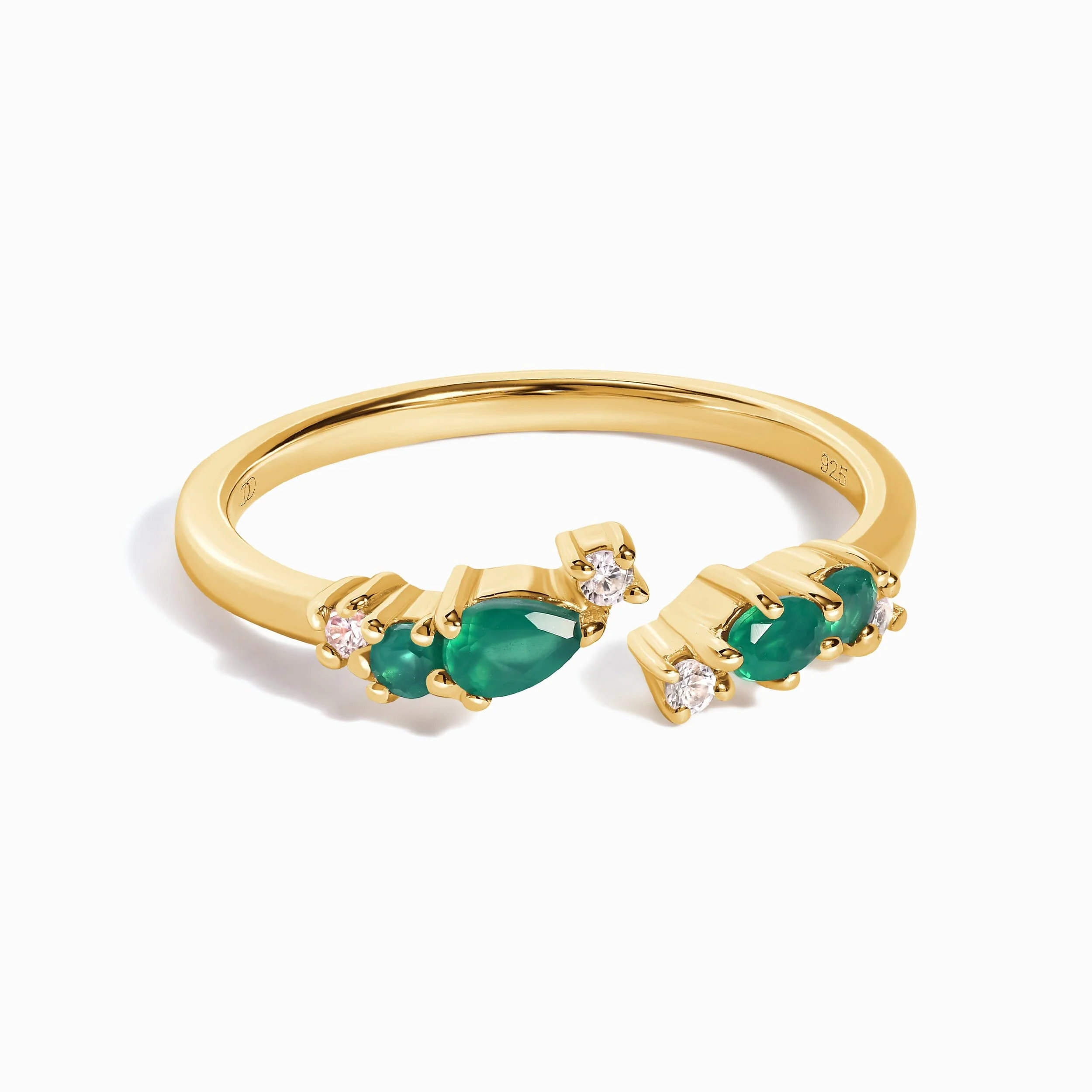 Adjustable Green Onyx Ring Flourish - May Birthstone - Image 7
