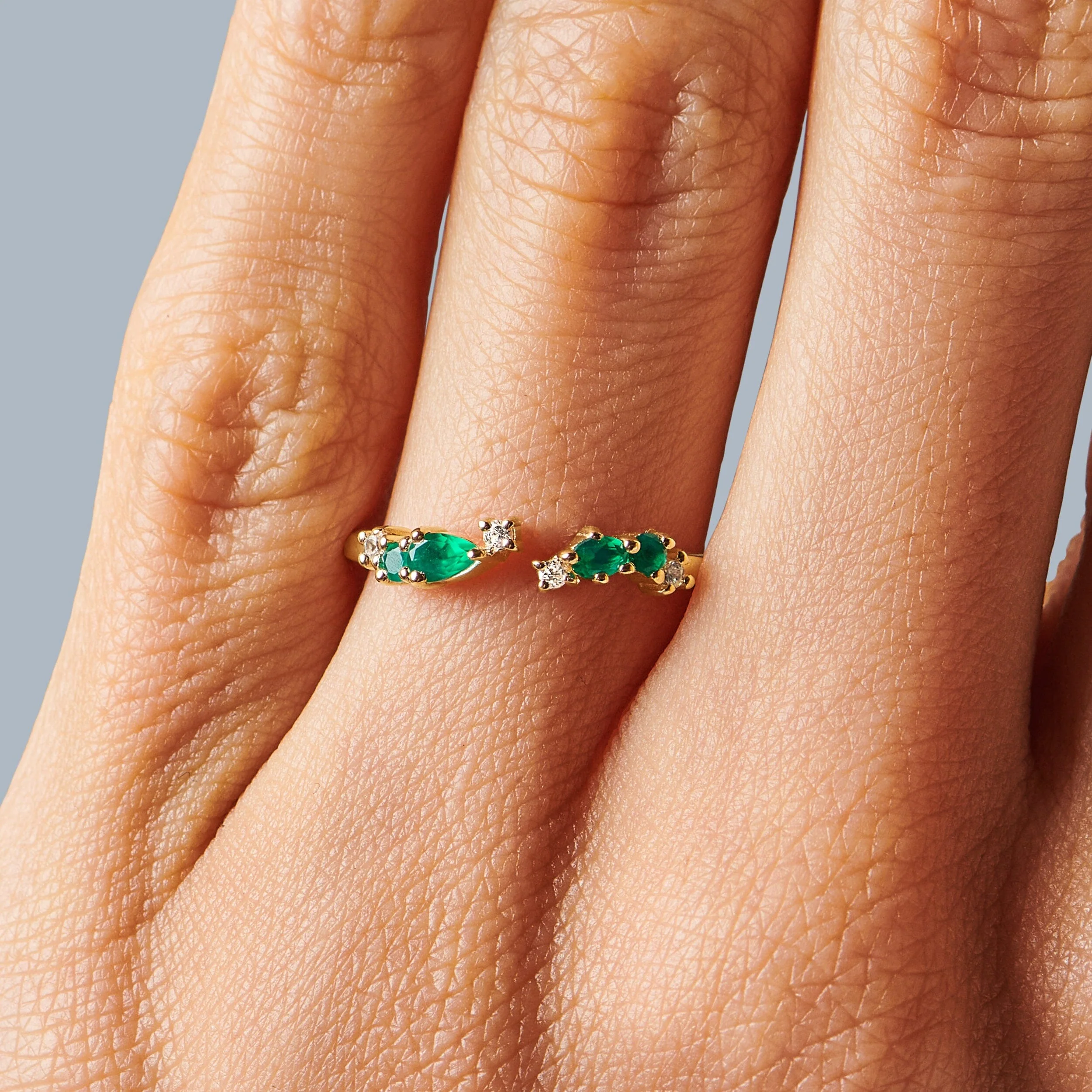 Adjustable Green Onyx Ring Flourish - May Birthstone - Image 8