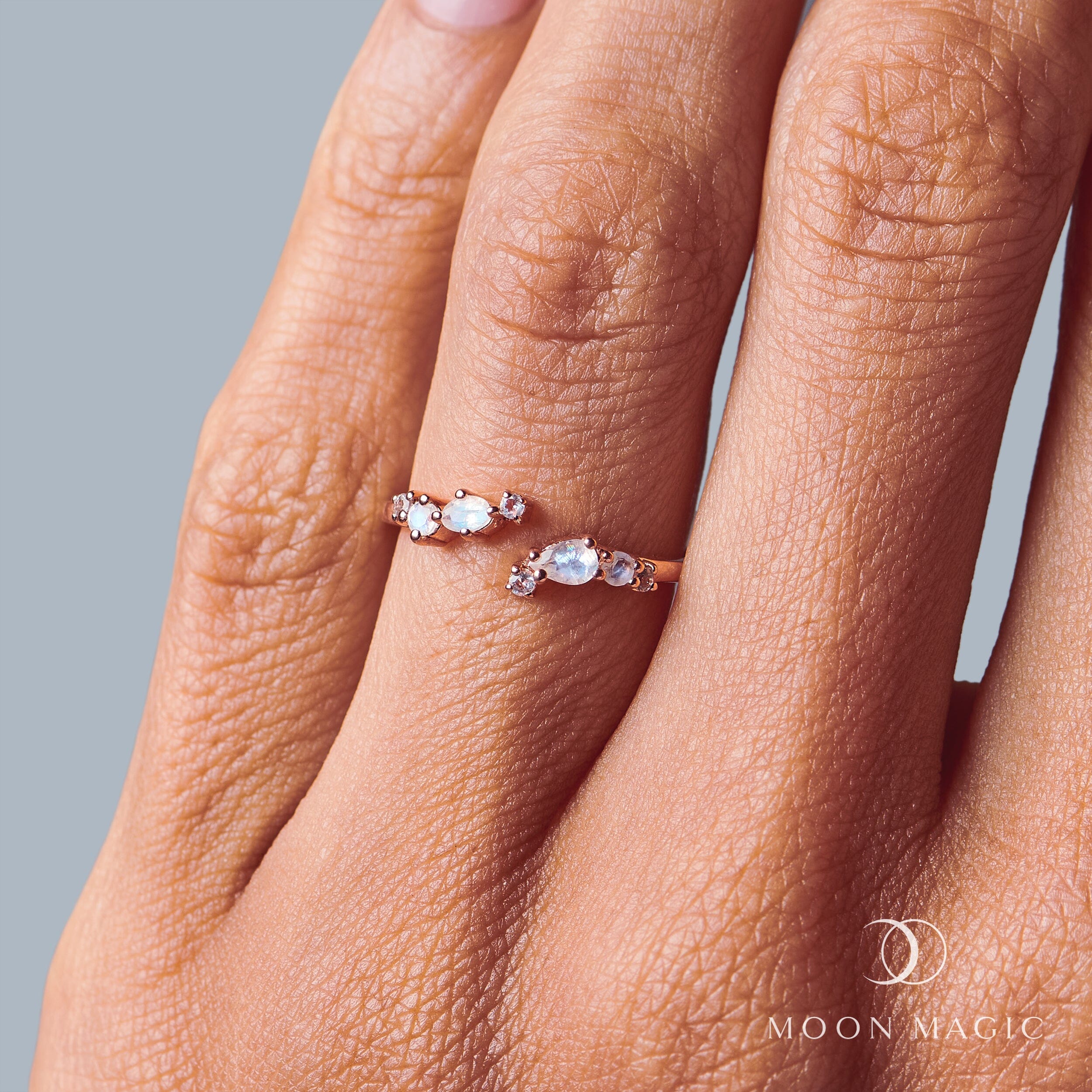 Adjustable Moonstone Ring Flourish - June Birthstone - Image 5