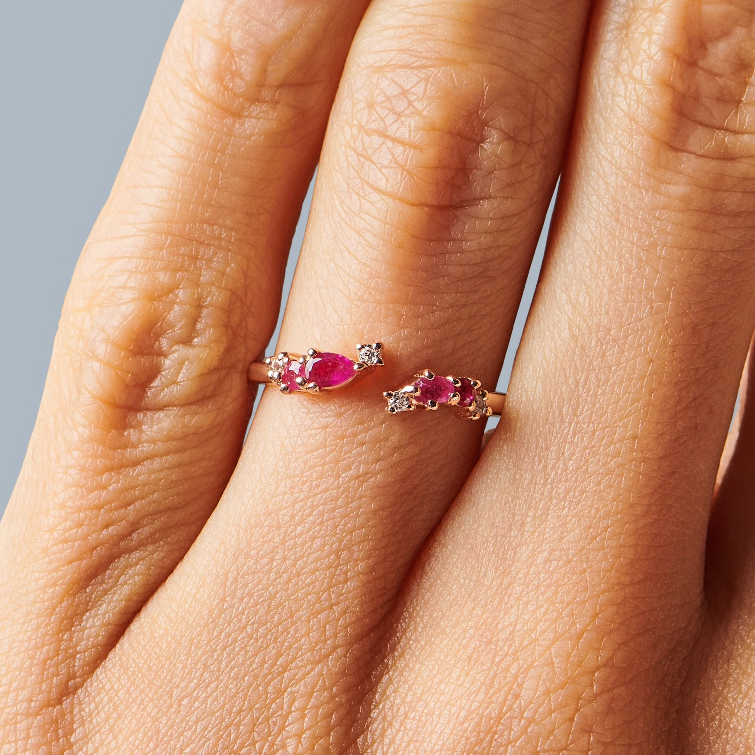 Adjustable Pink Tourmaline Ring Flourish - October Birthstone - Image 5