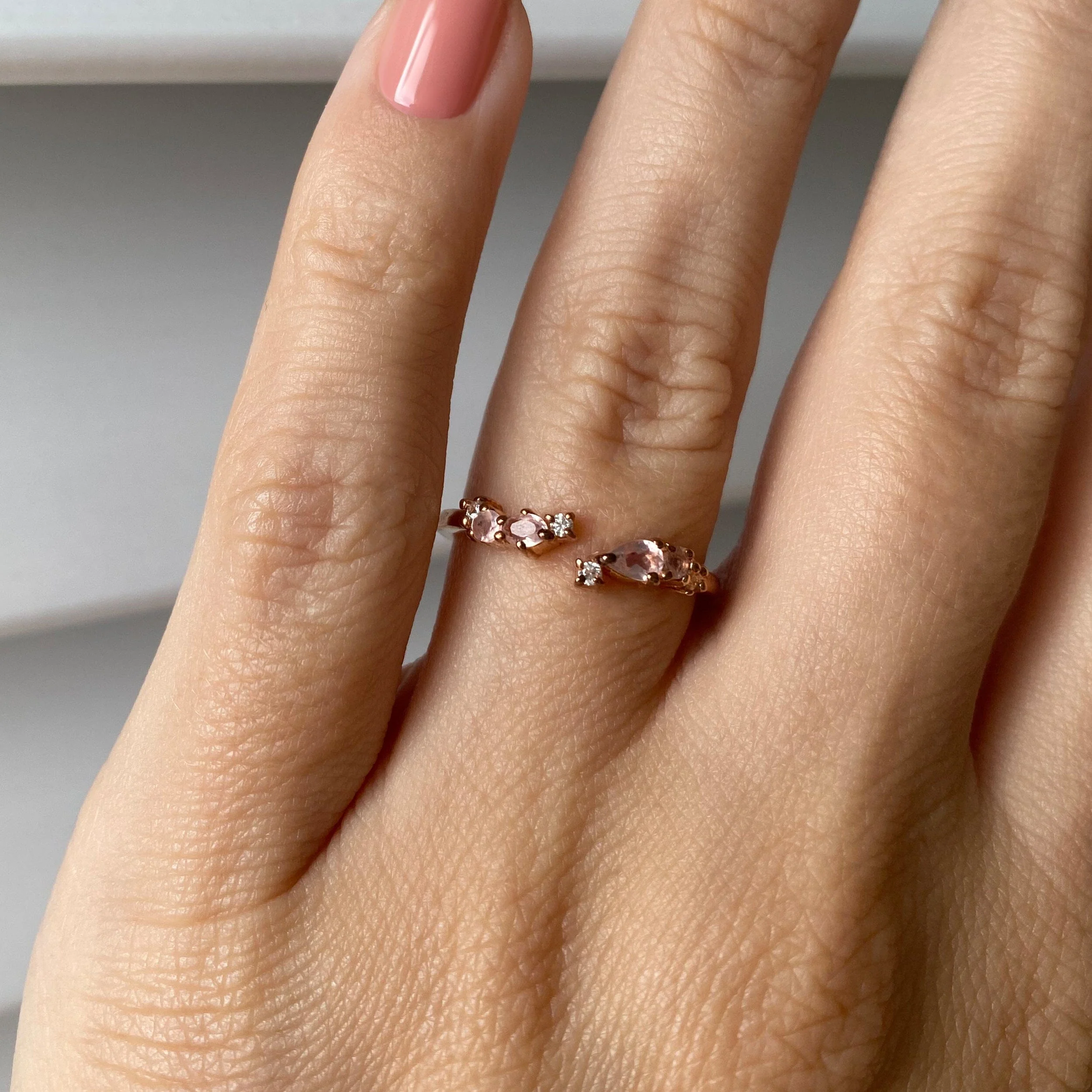 Adjustable Rose Quartz Ring - Flourish - Image 5