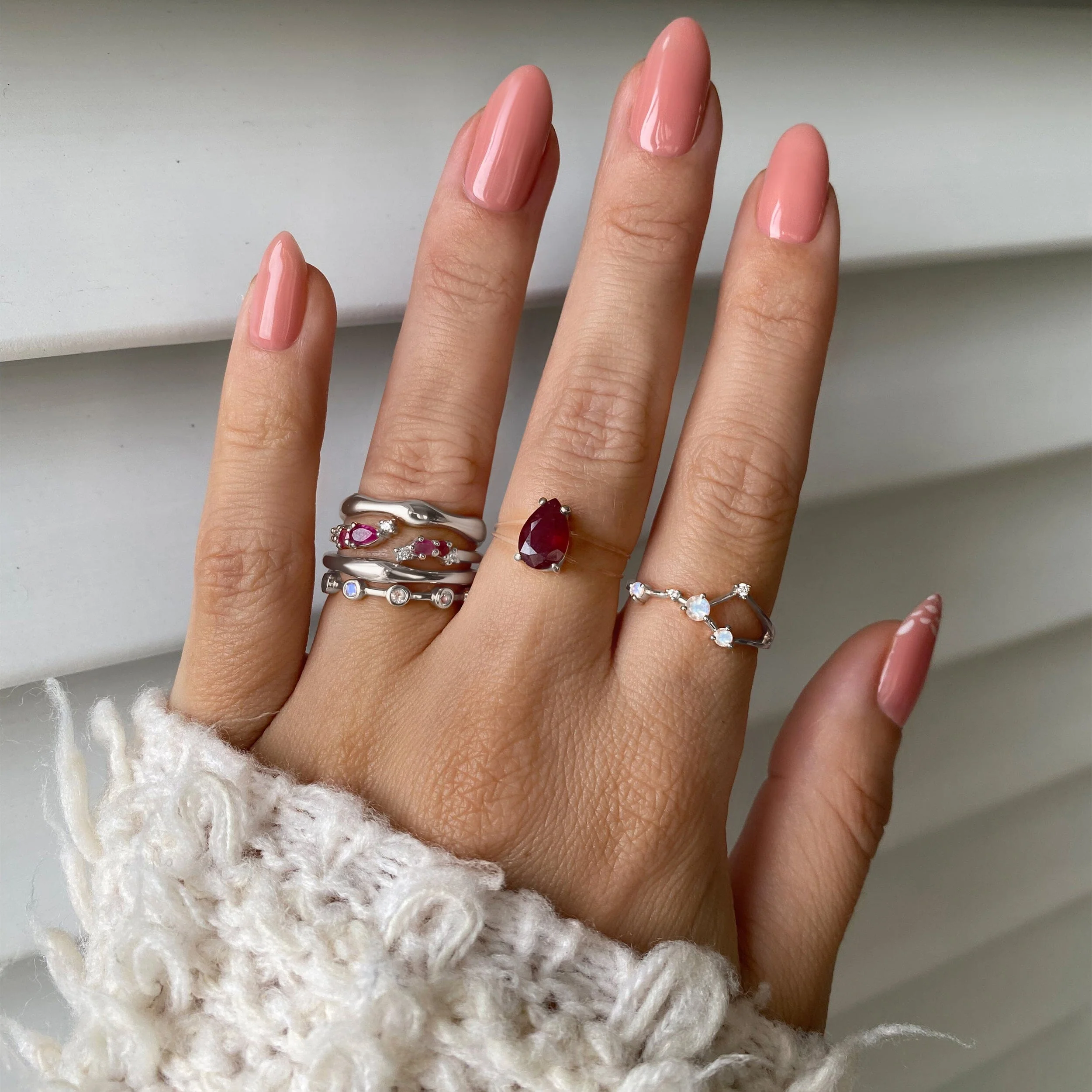 Adjustable Ruby Ring Flourish - July Birthstone - Image 3