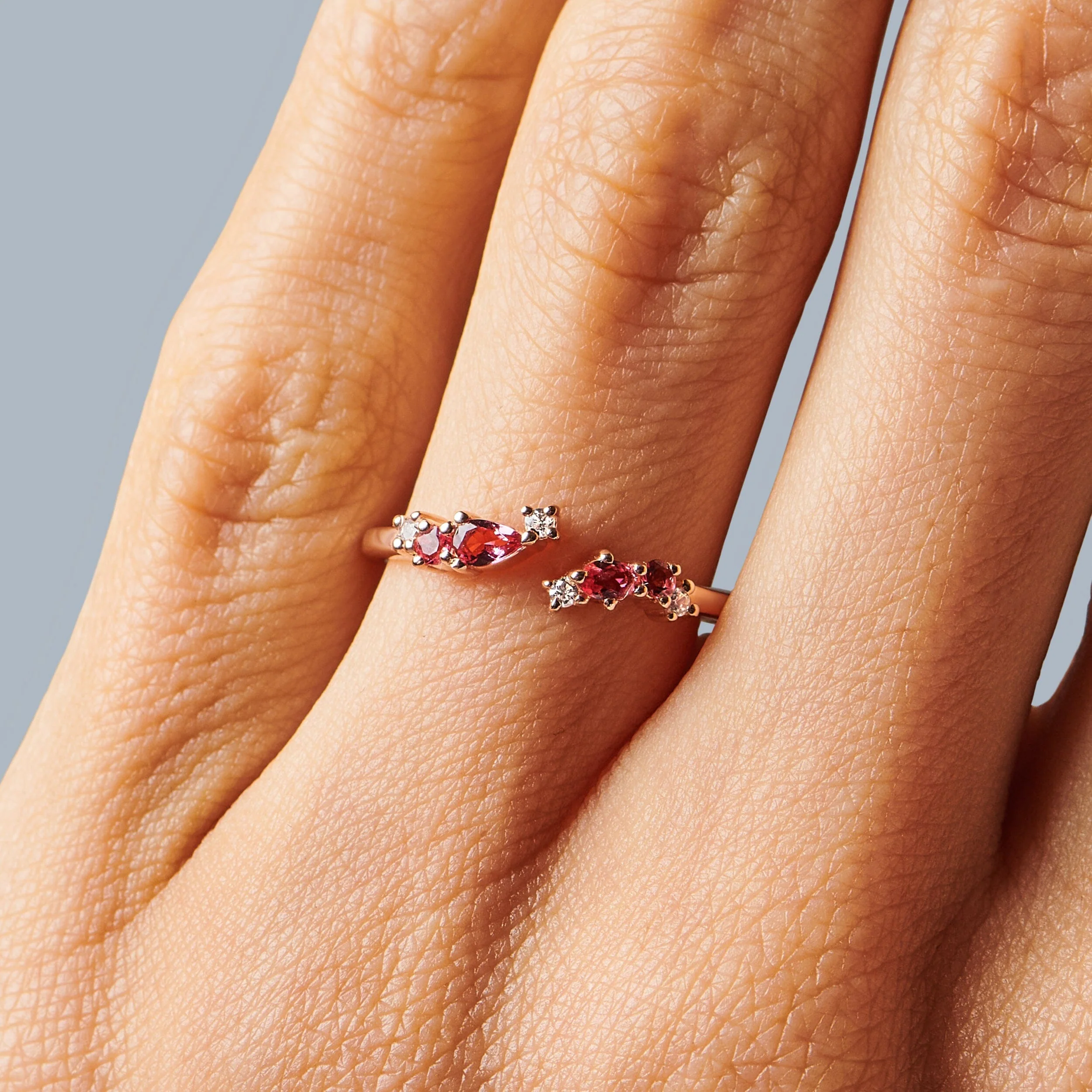 Adjustable Ruby Ring Flourish - July Birthstone - Image 5