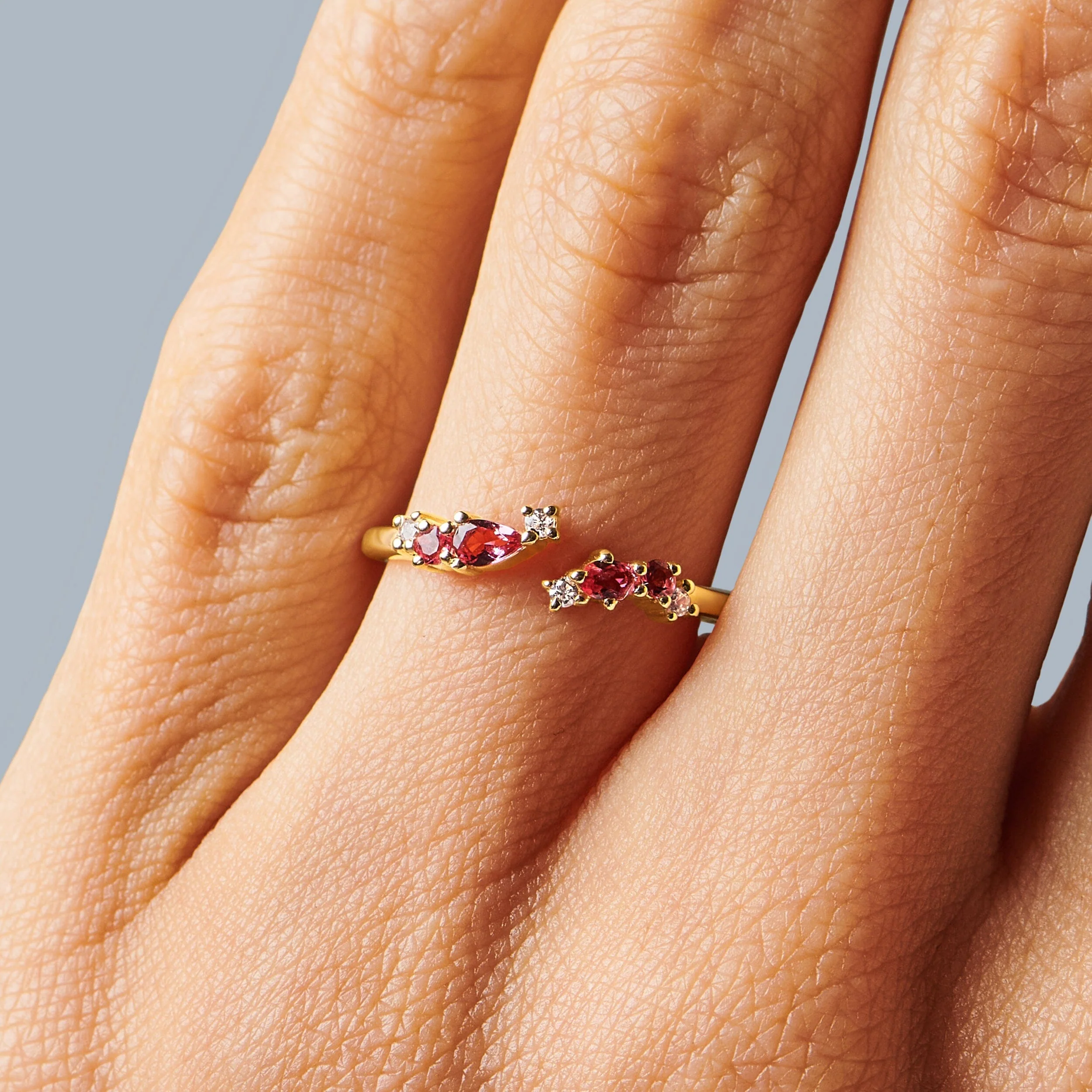 Adjustable Ruby Ring Flourish - July Birthstone - Image 8