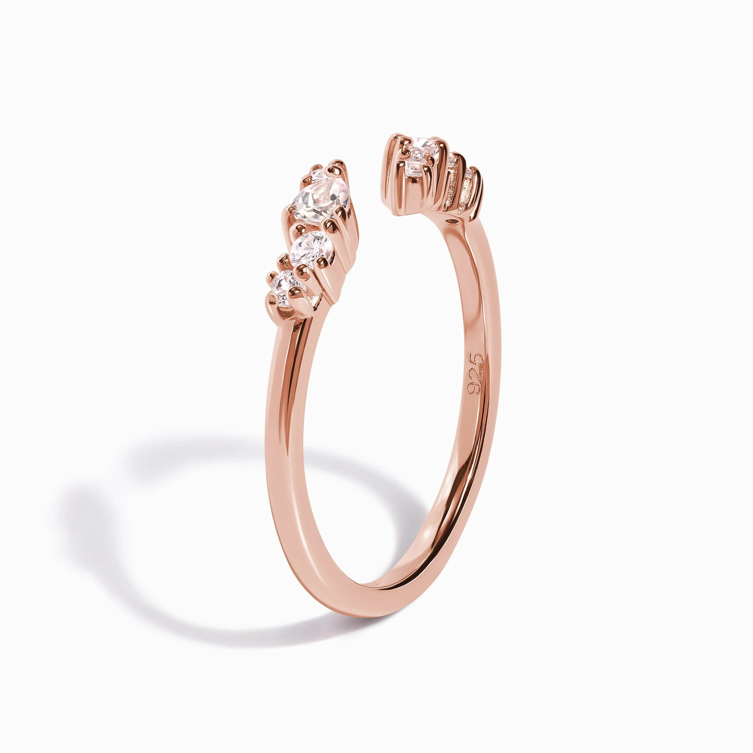 Adjustable White Topaz Ring Flourish - April Birthstone - Image 12