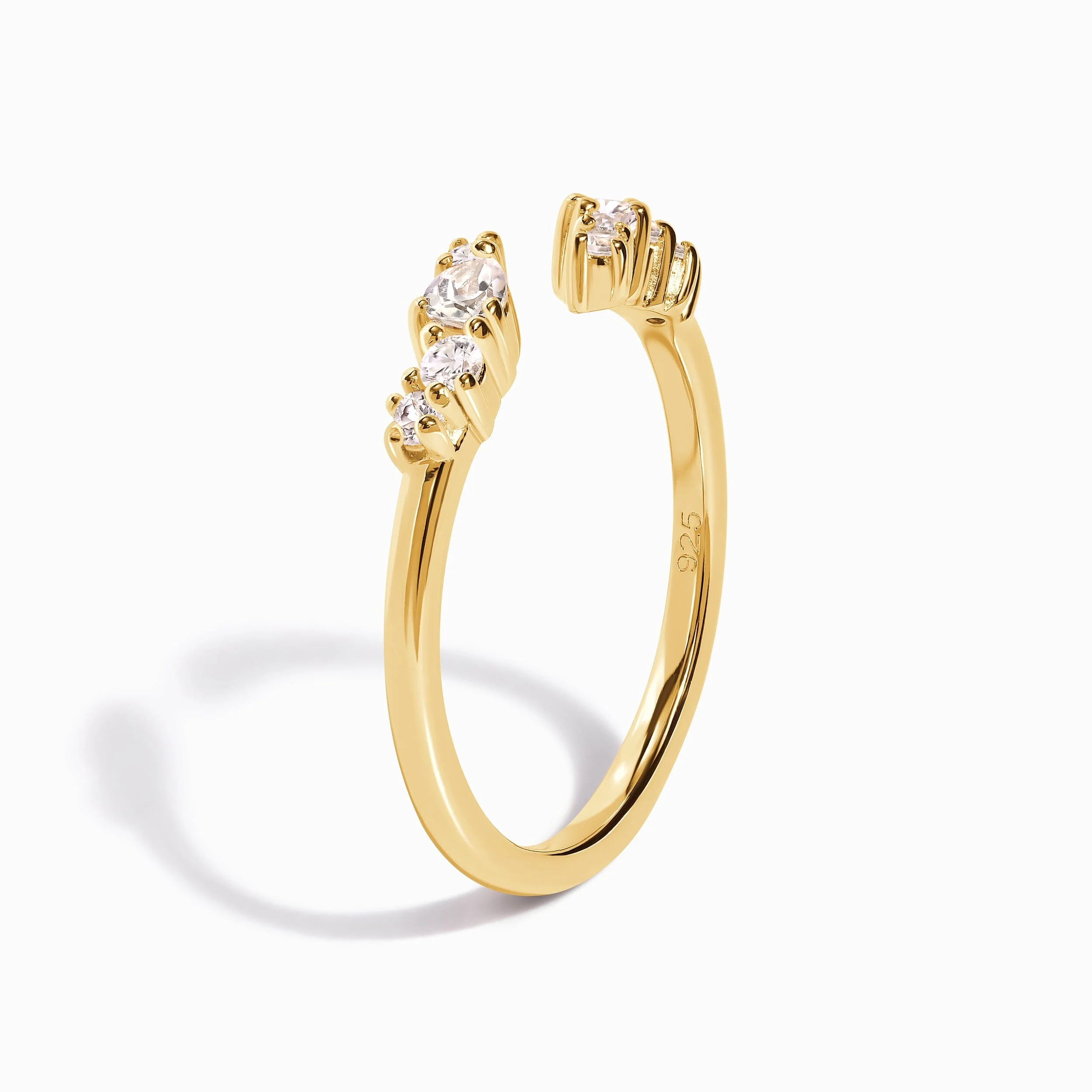 Adjustable White Topaz Ring Flourish - April Birthstone - Image 15