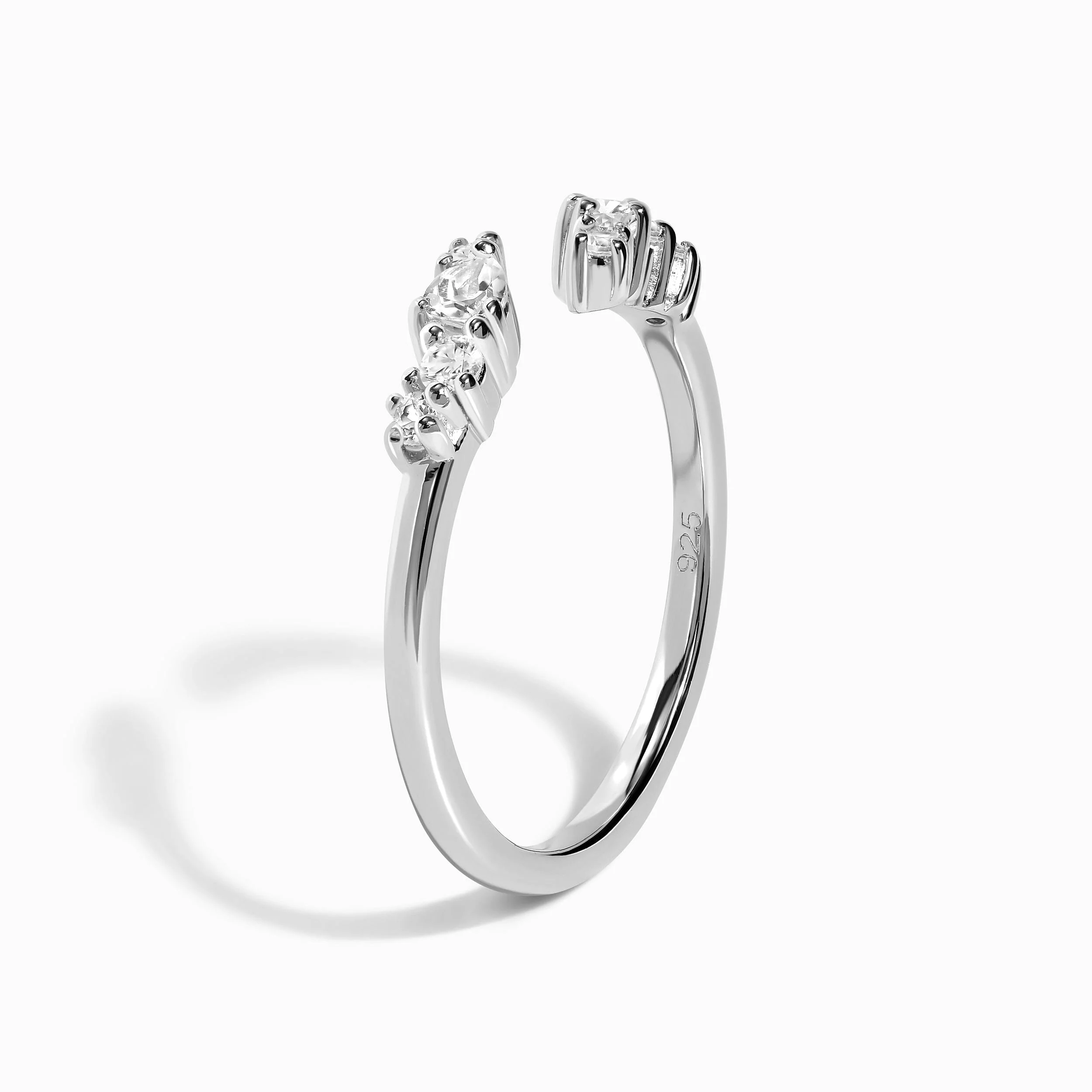 Adjustable White Topaz Ring Flourish - April Birthstone - Image 9