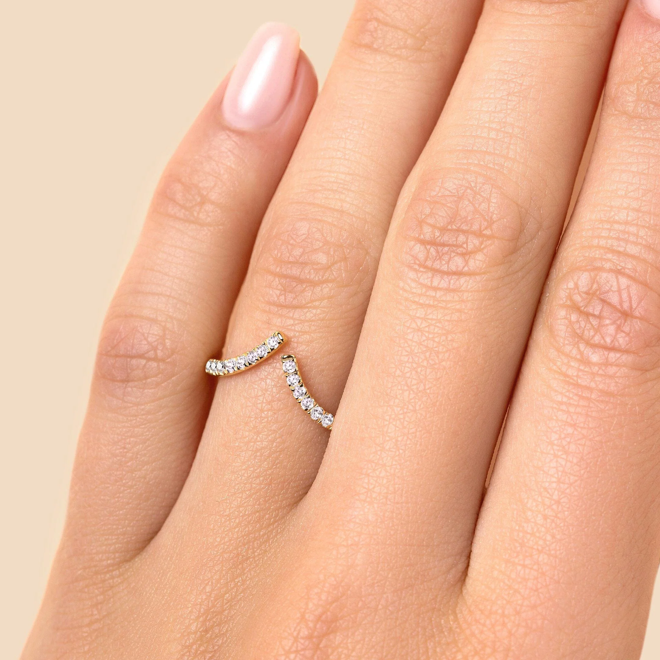 Adjustable White Zircon Ring - Infinite - Image 6