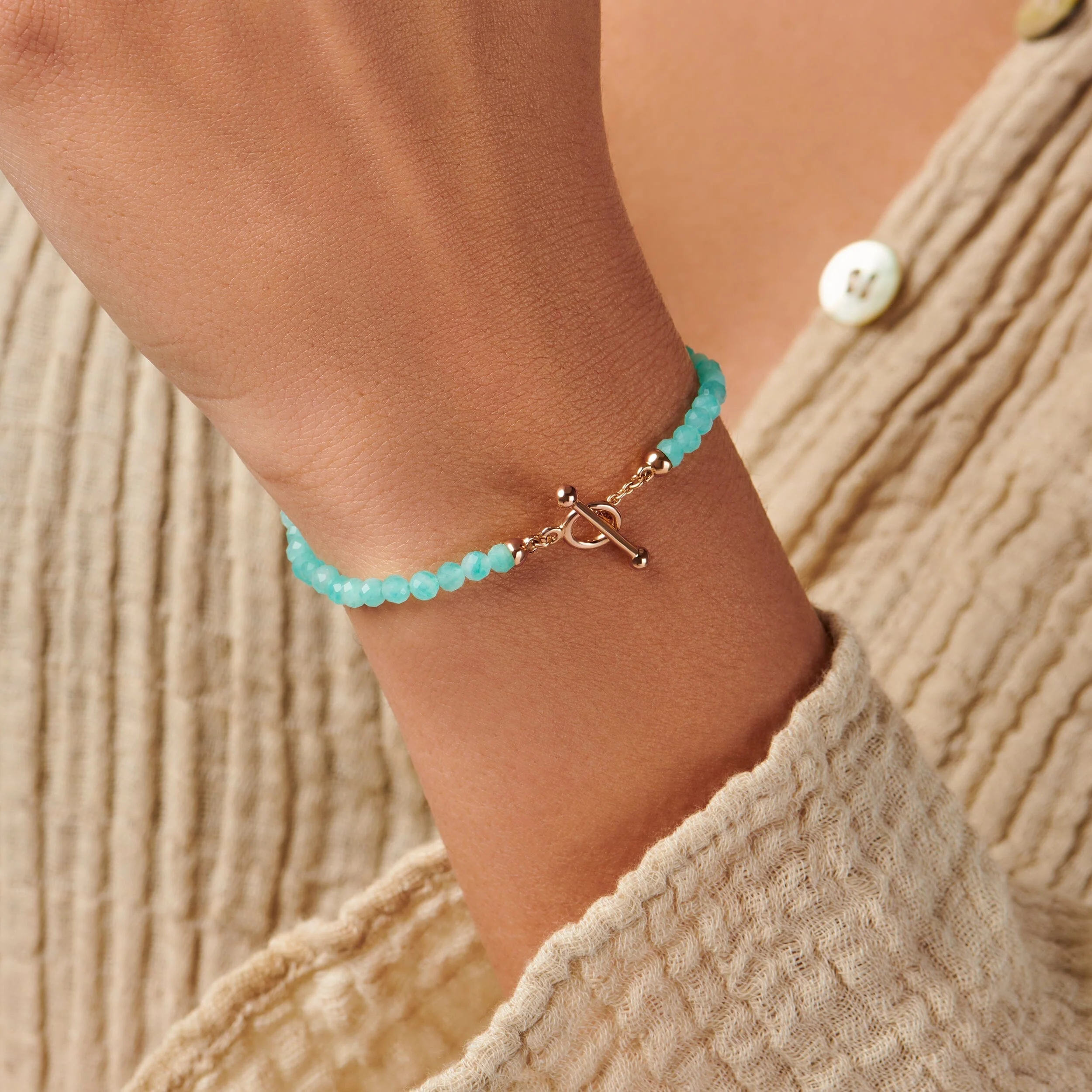 Amazonite T-Lock Beads Bracelet - Raise Your Vibrations - Image 18