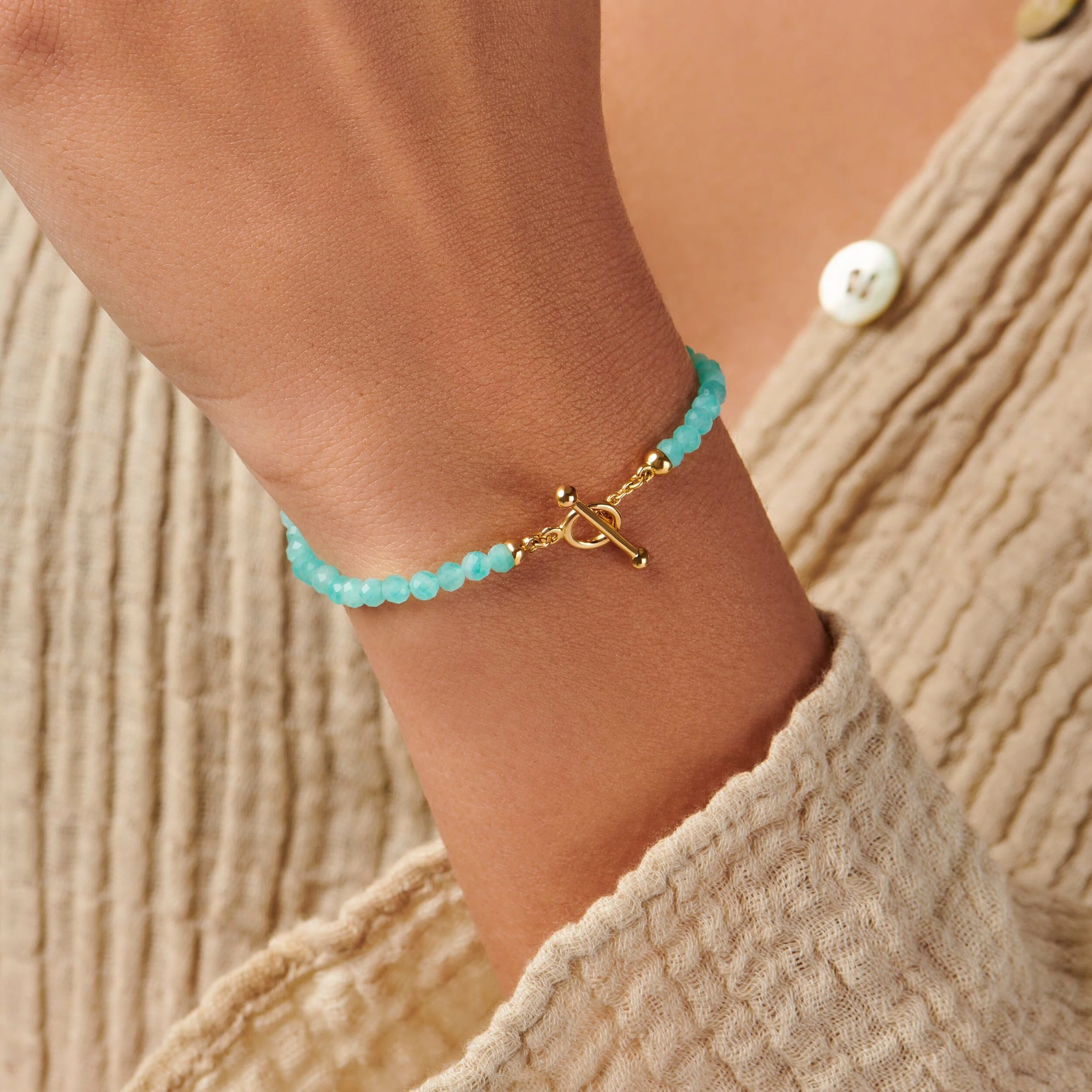 Amazonite T-Lock Beads Bracelet - Raise Your Vibrations - Image 6