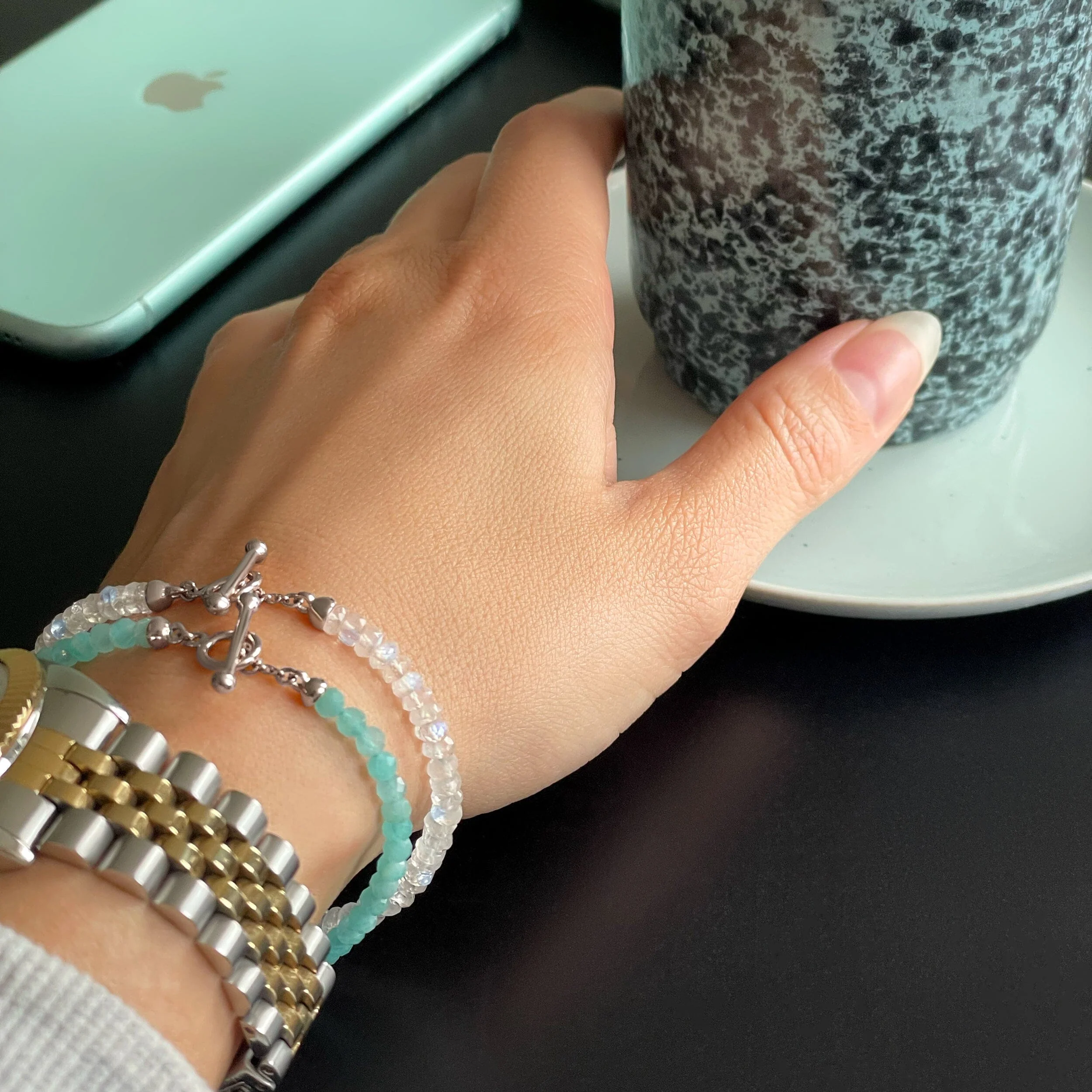 Amazonite T-Lock Beads Bracelet - Raise Your Vibrations - Image 8