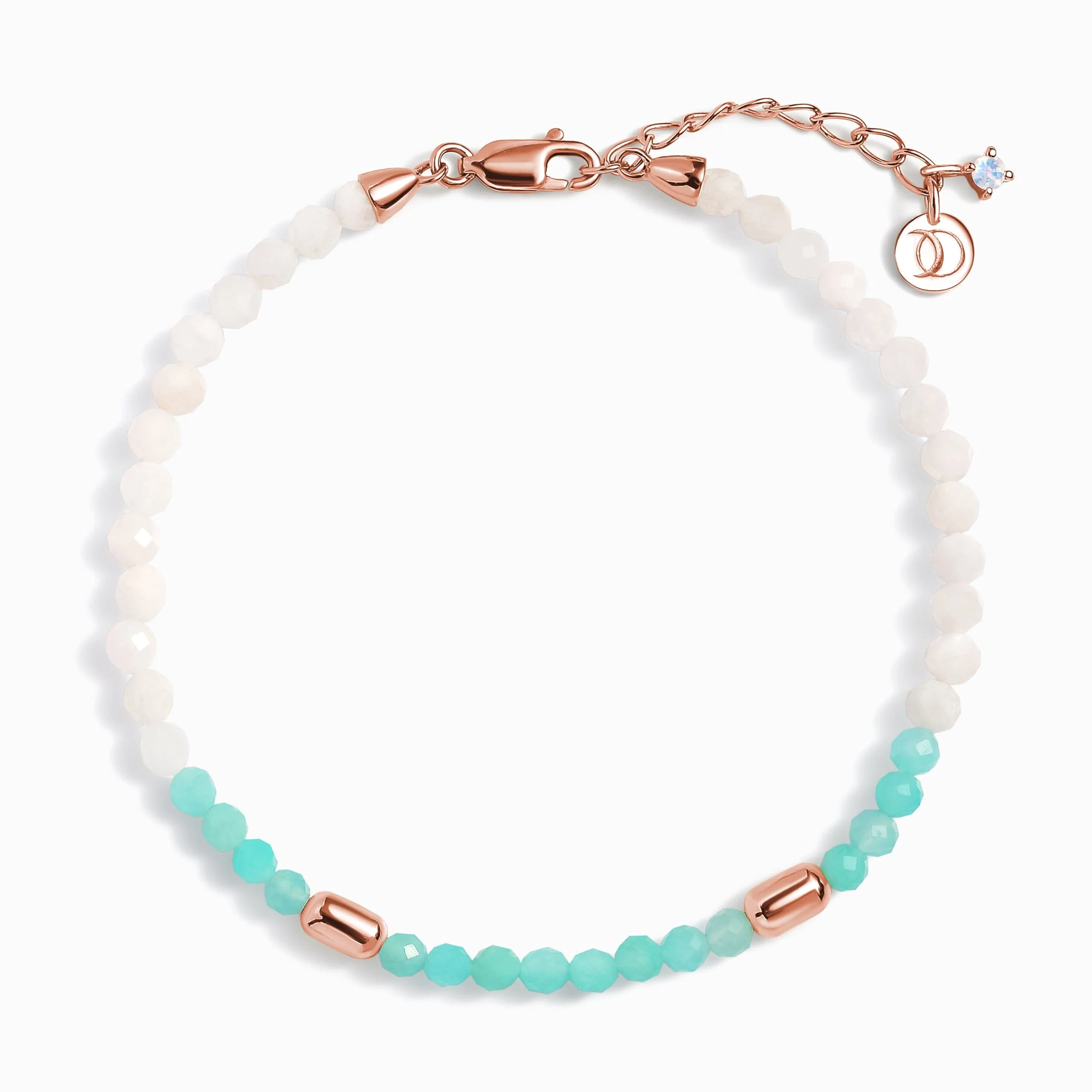 Amazonite White Moonstone Beads Bracelet - Untamed - Image 3