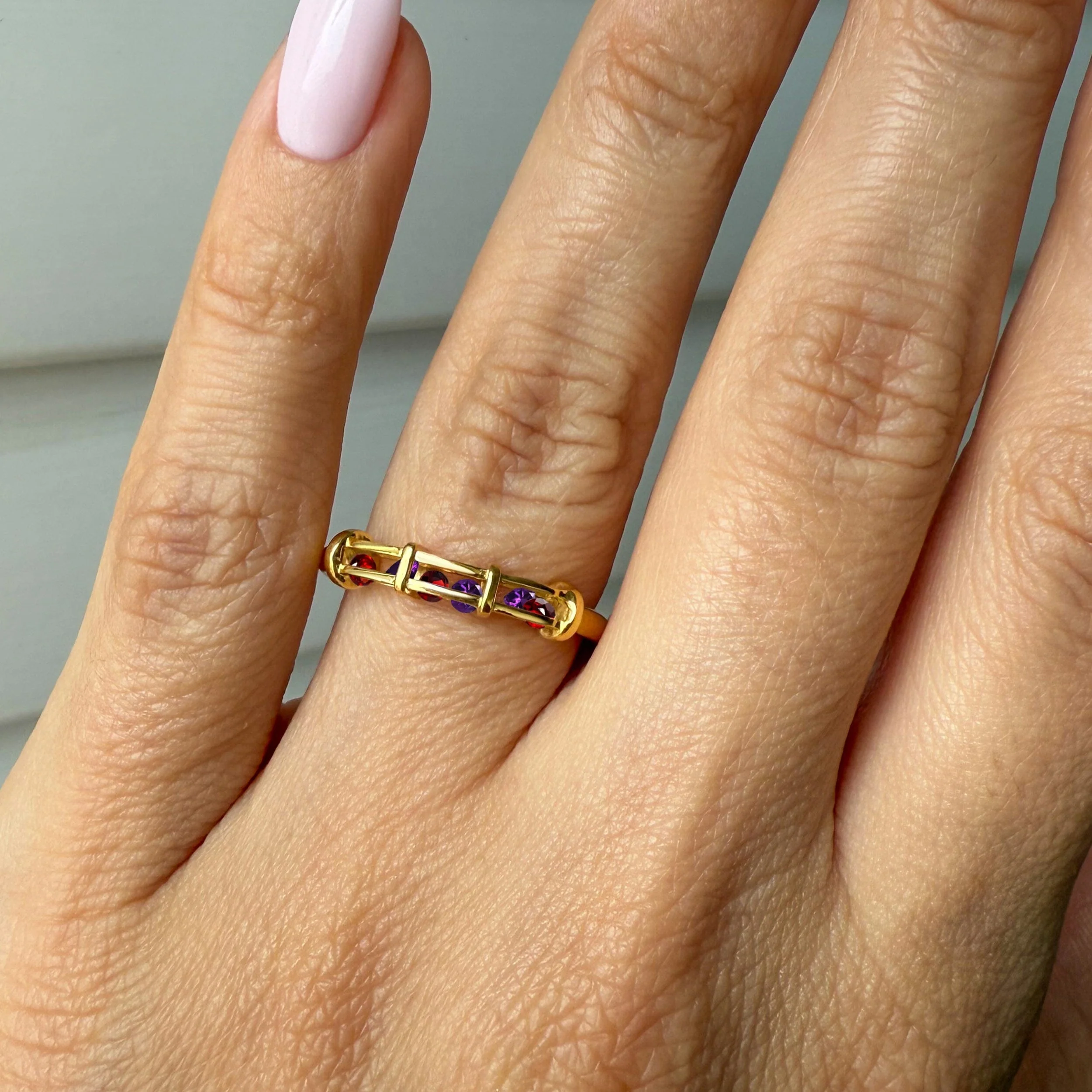 Amethyst Garnet Fidget Ring - Motion Medicine - Image 16