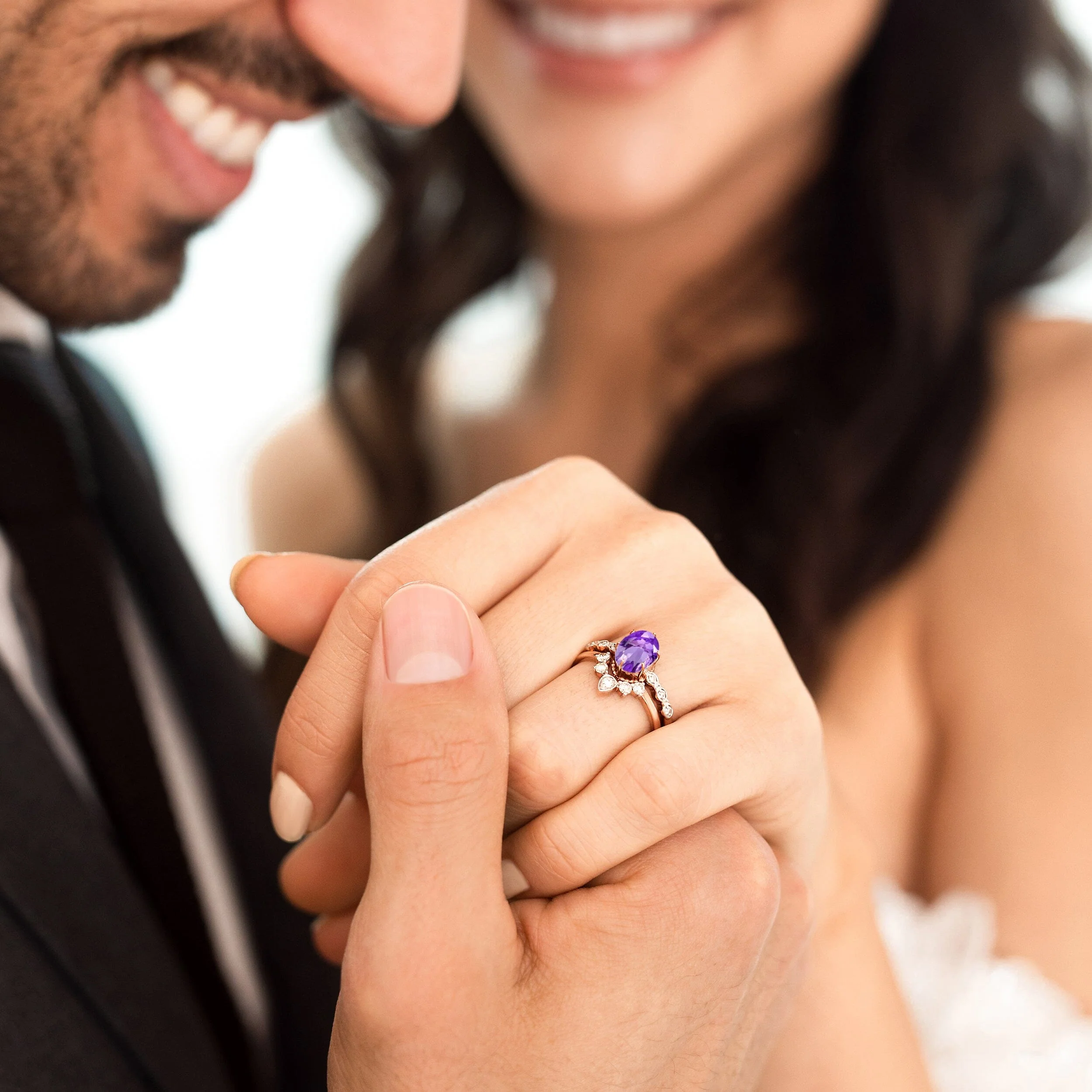 Amethyst Lab Diamond Ring - Mirth - Image 9