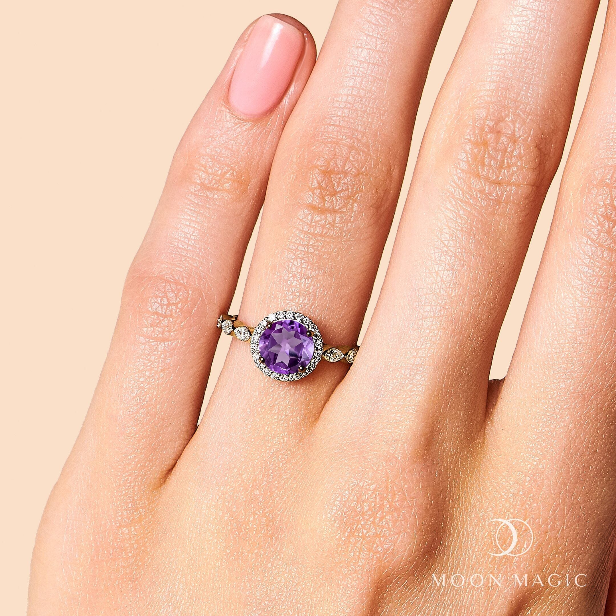 Amethyst Lab Diamond Ring - Soulmate - Image 6
