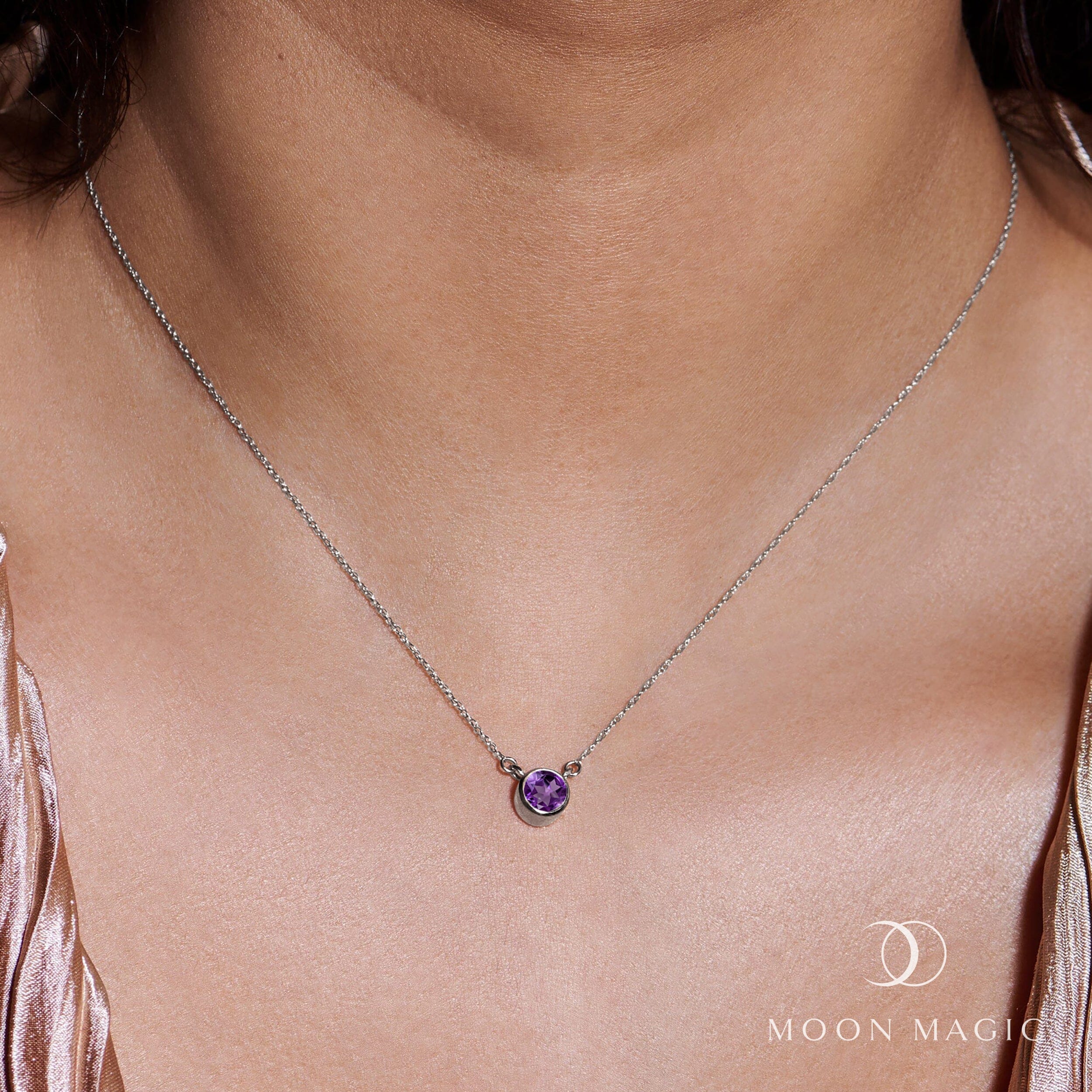 Amethyst Necklace - Solitaire - Image 6