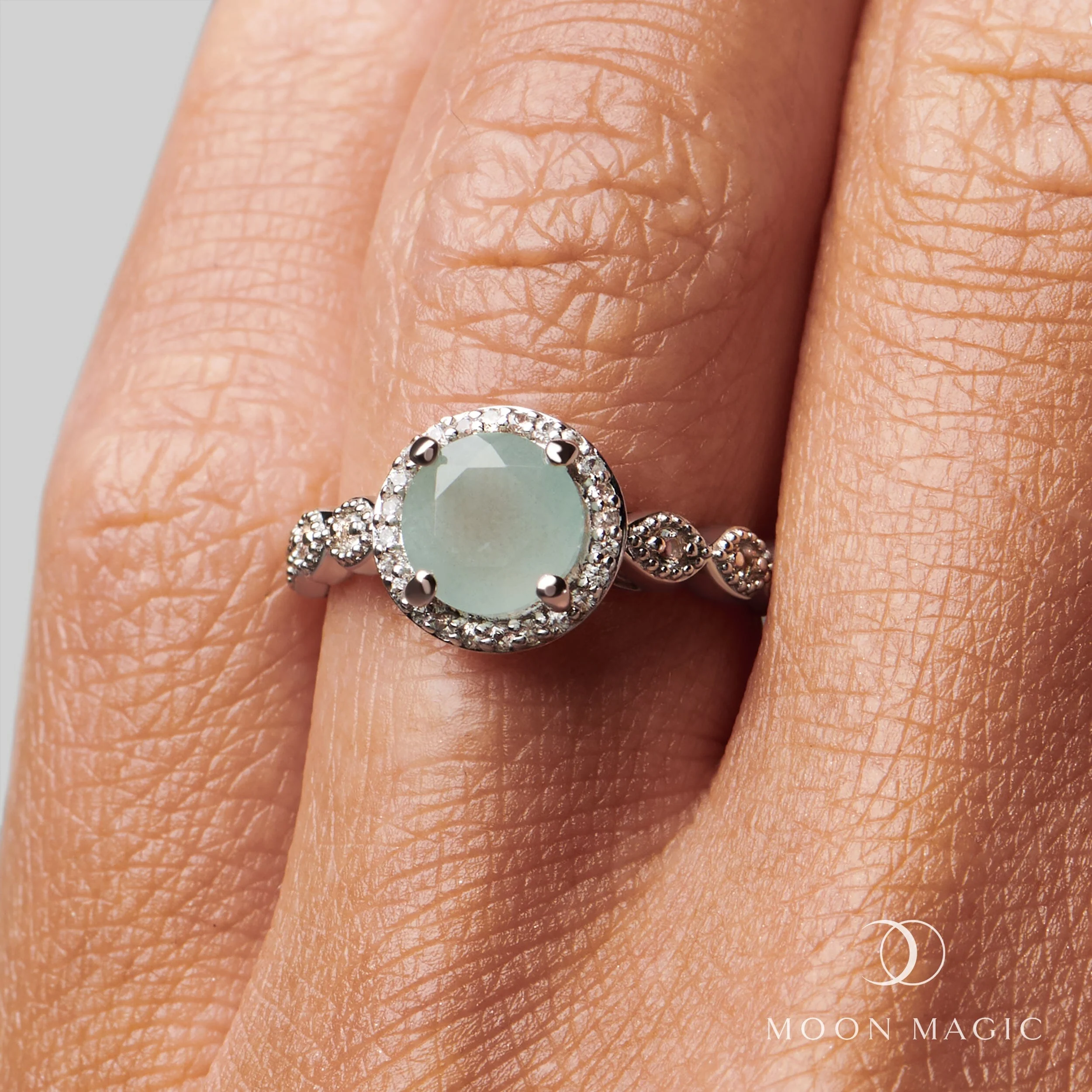 Aquamarine Lab Diamond Ring - Soulmate - Image 4