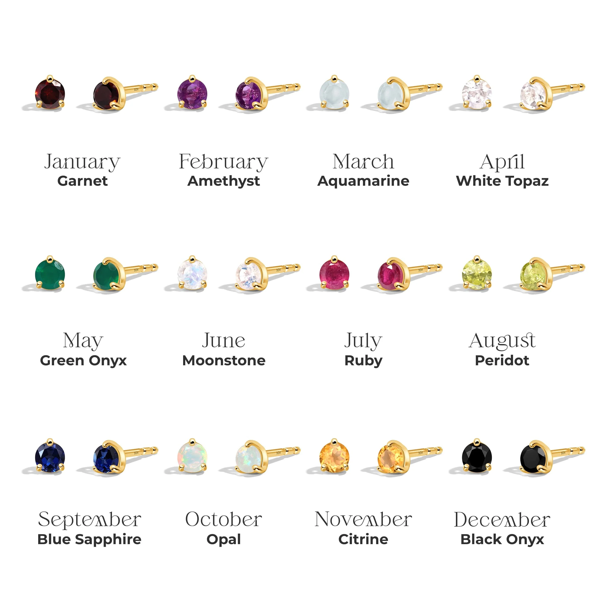 Aquamarine Round Studs - March Birthstone - Image 19