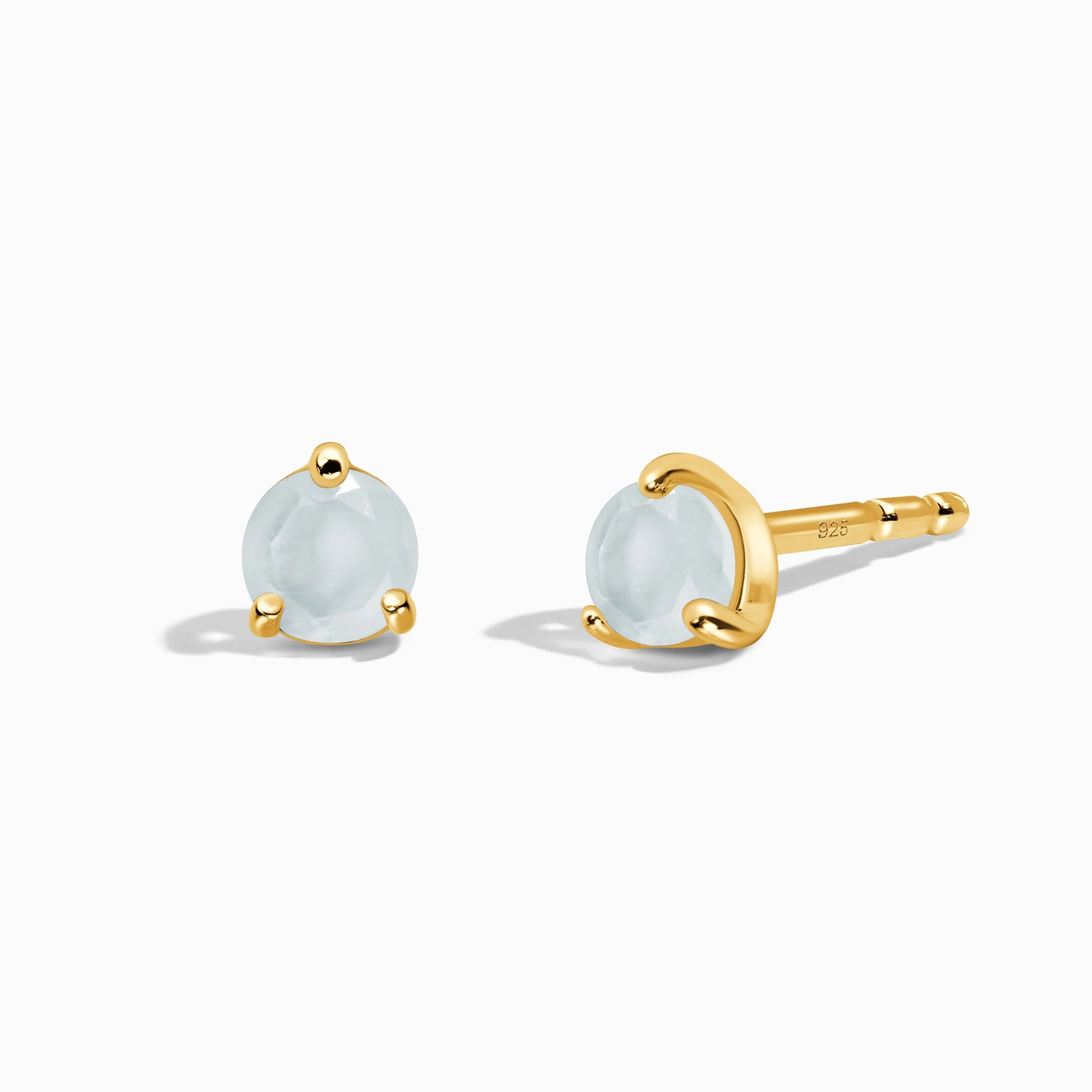 Aquamarine Round Studs - March Birthstone - Image 9