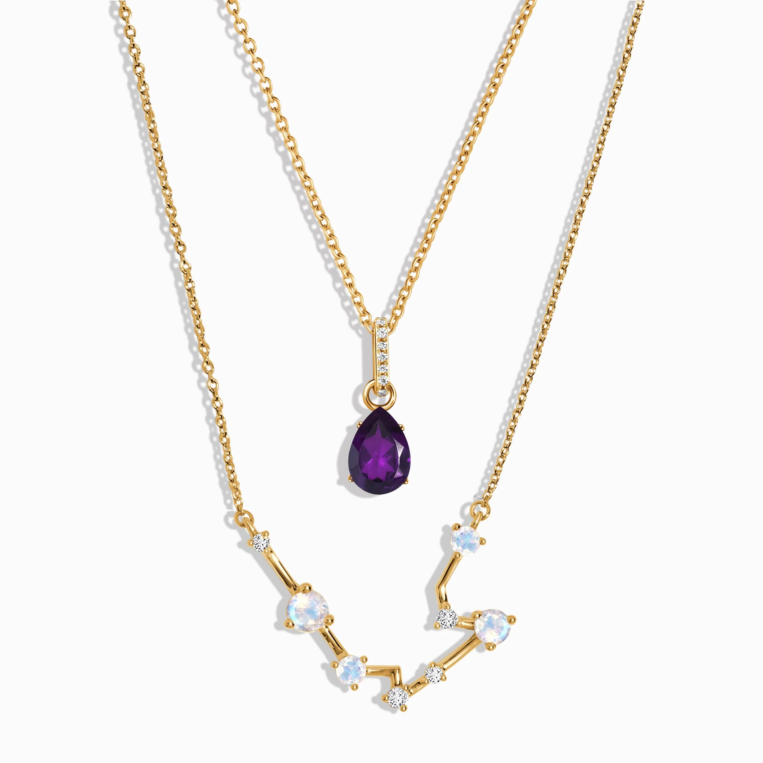 Aquarius Zodiac & February Birthstone Necklaces - Image 7