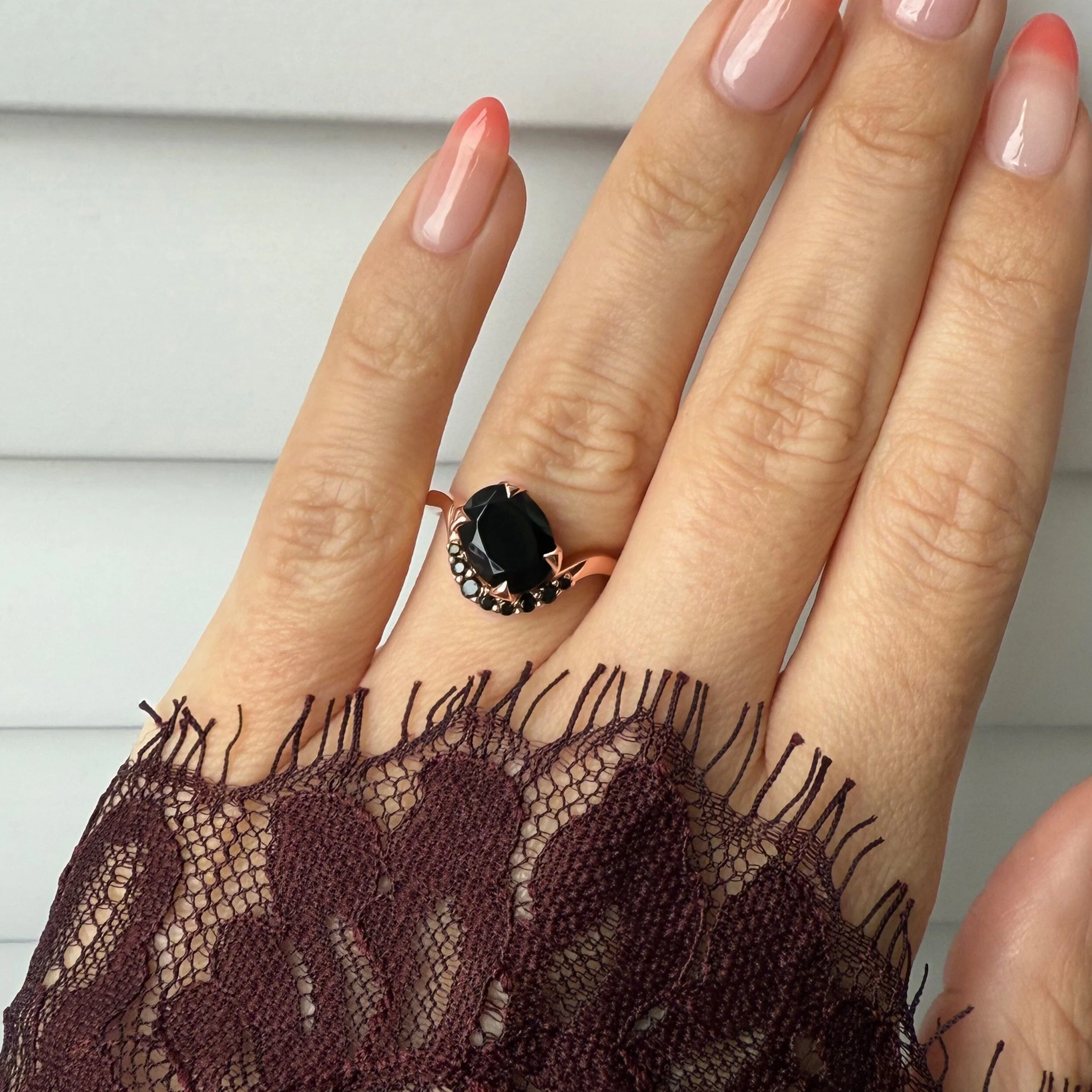 Black Obsidian Black Spinel Ring - Arc of Promise - Image 6