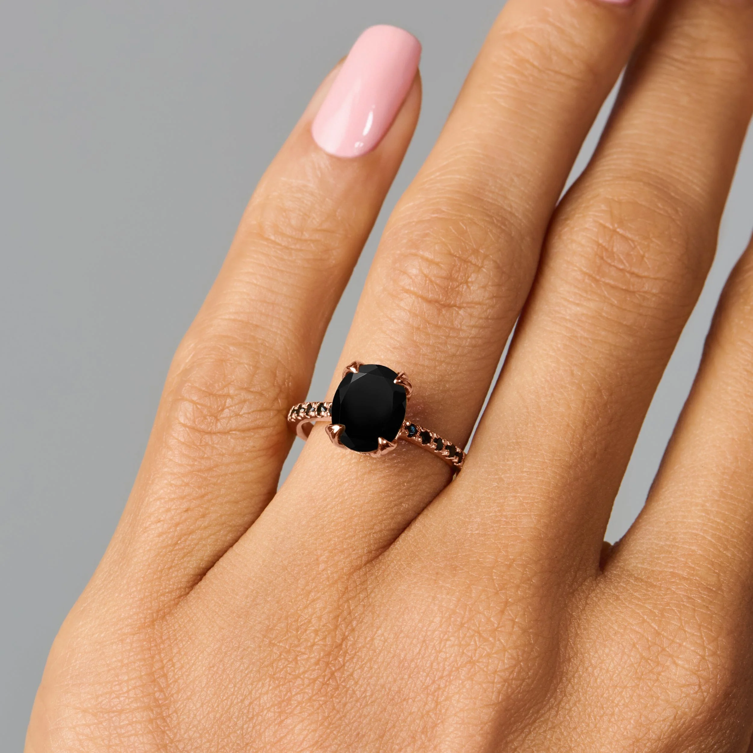 Black Obsidian Black Spinel Ring - Harlow - Image 4