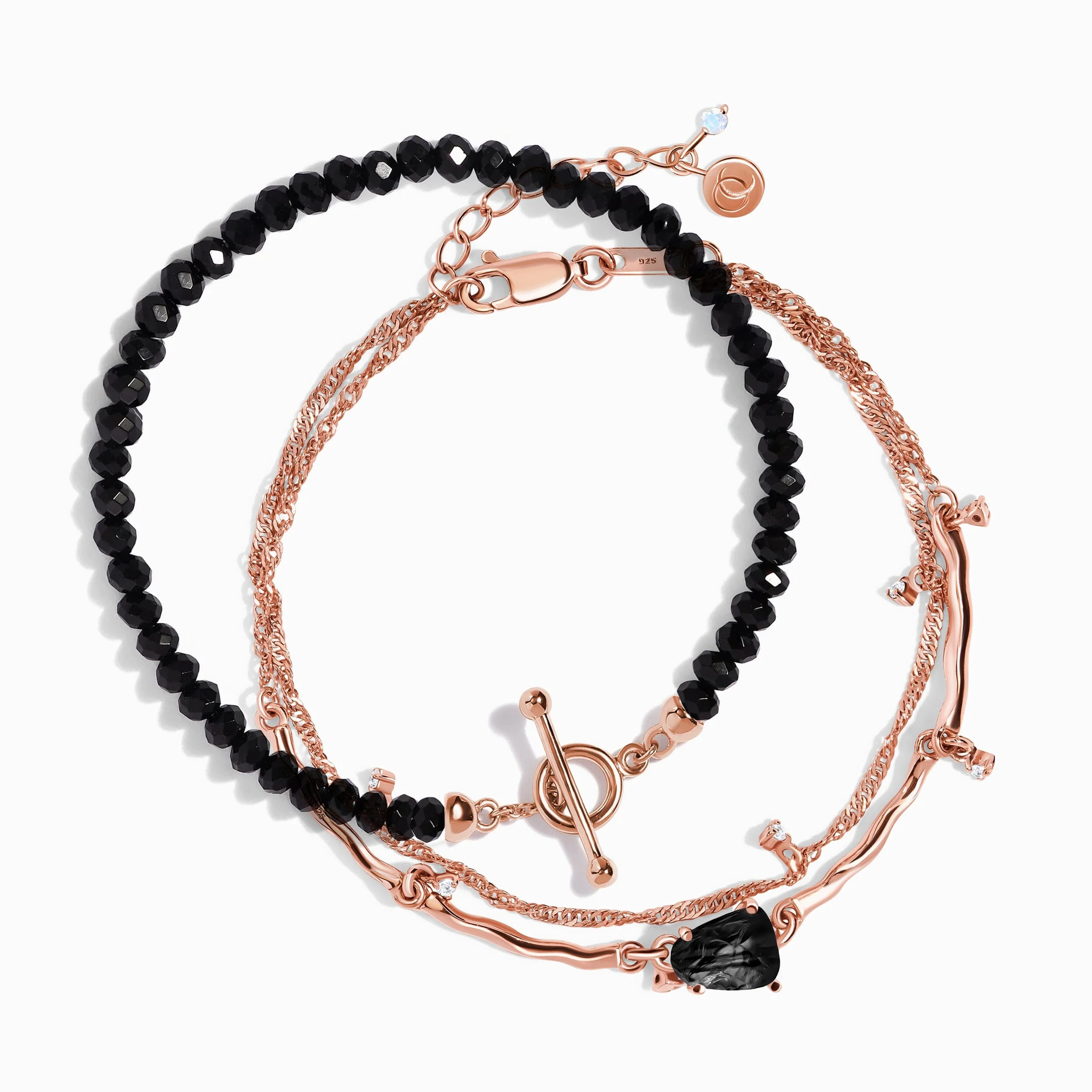 Black Obsidian Bracelet Stack - Grounded Goddess - Image 3