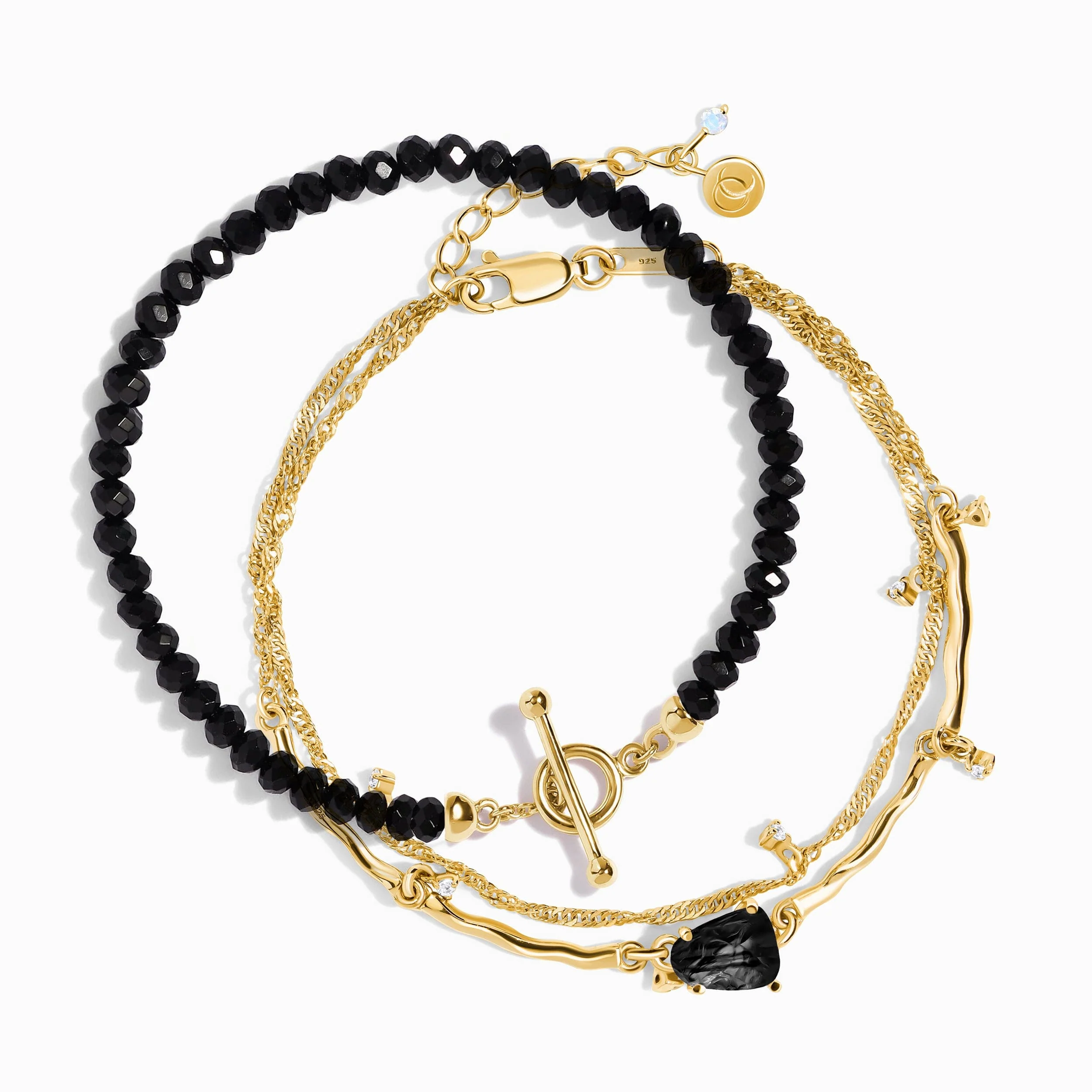 Black Obsidian Bracelet Stack - Grounded Goddess - Image 5
