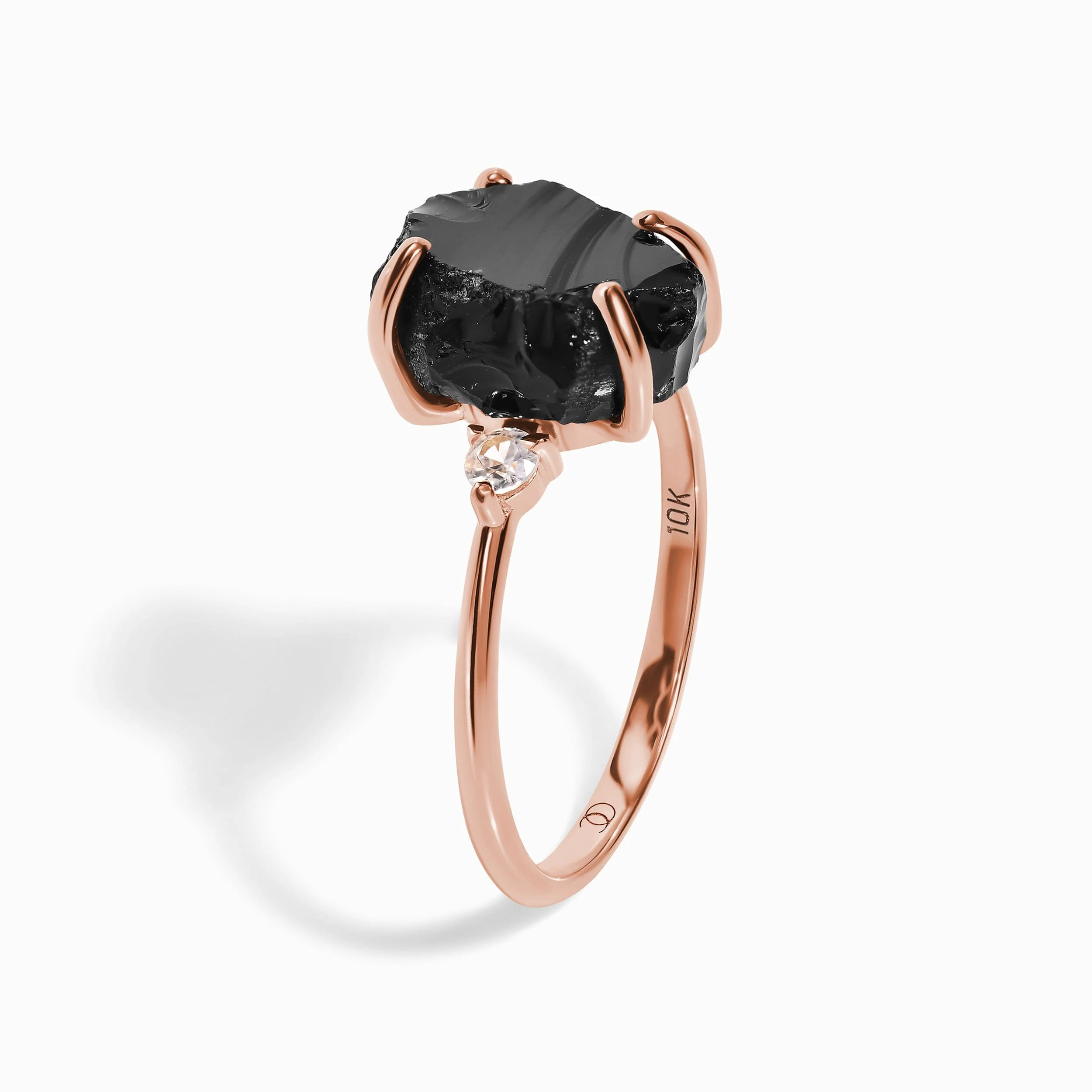 Black Obsidian Diamond Ring - Raw Allure - Image 27