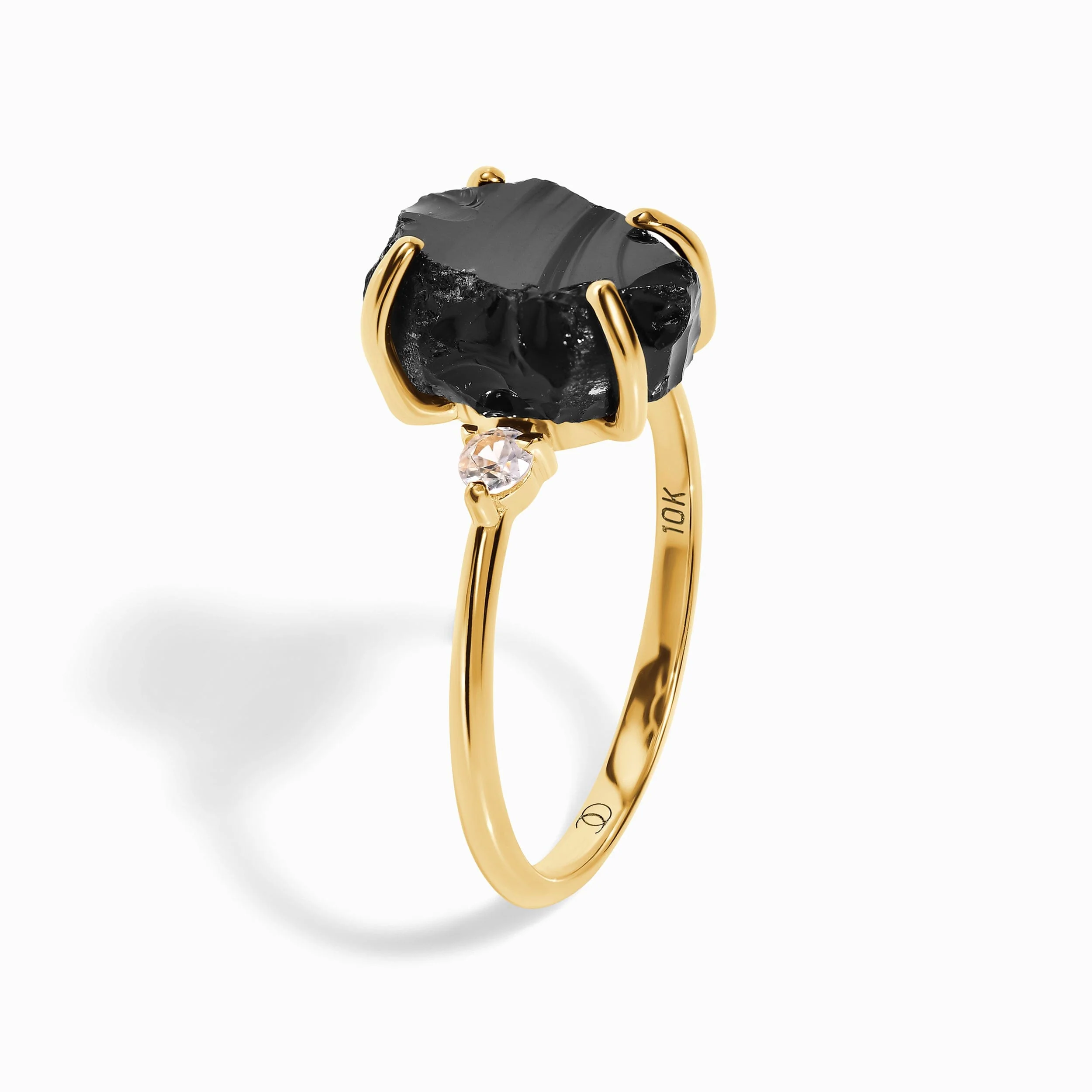 Black Obsidian Diamond Ring - Raw Allure - Image 28