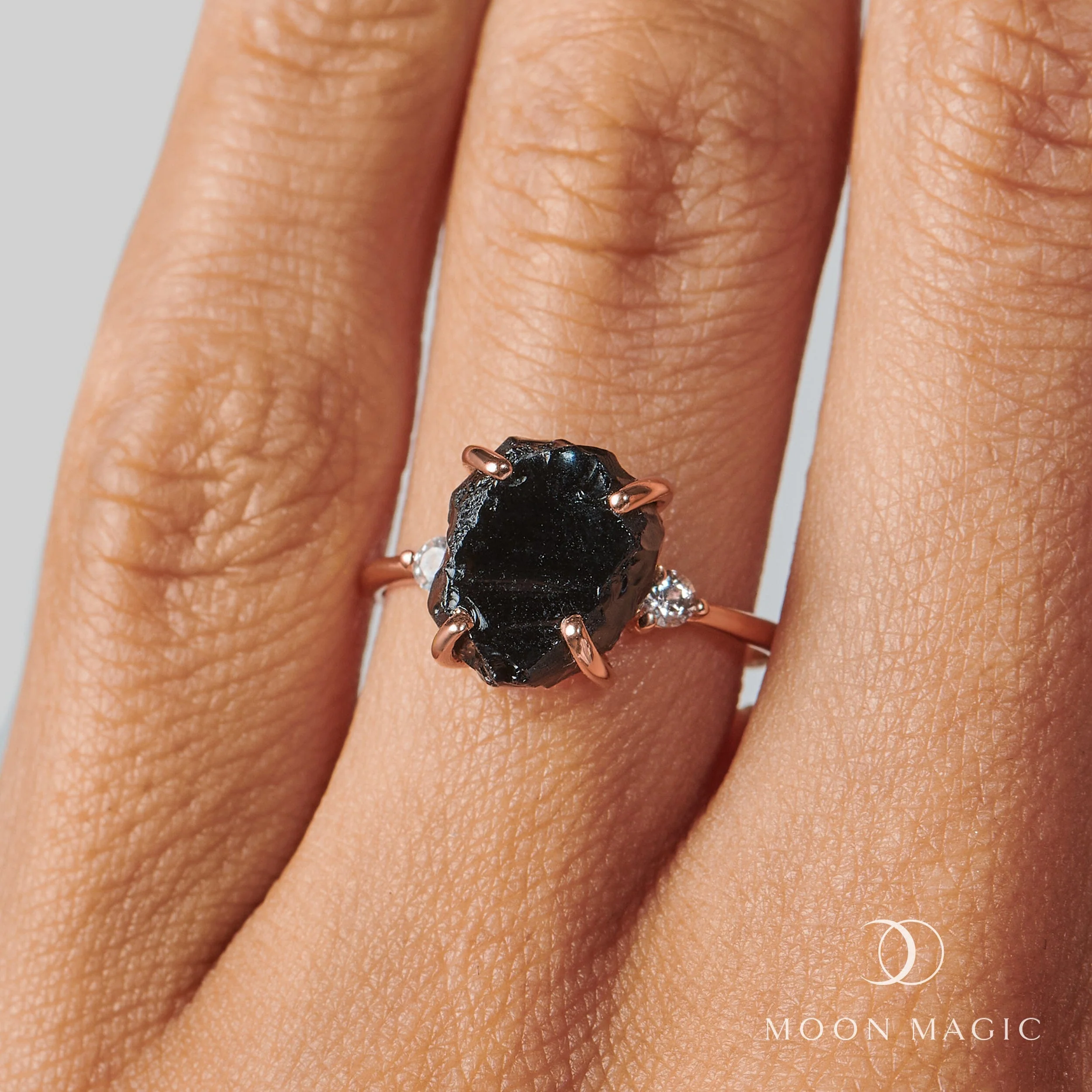 Black Obsidian Diamond Ring - Raw Allure - Image 29