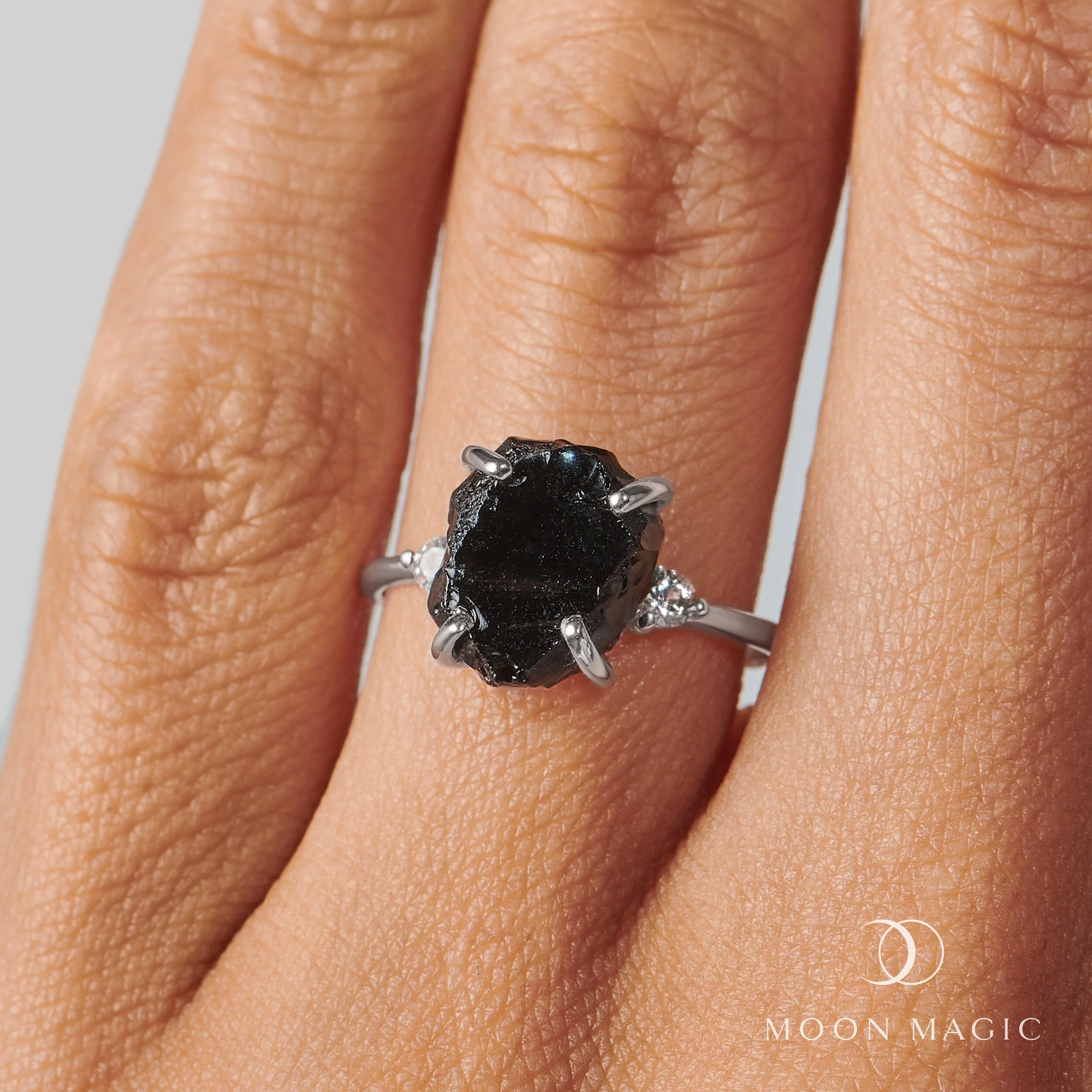 Black Obsidian Diamond Ring - Raw Allure - Image 30