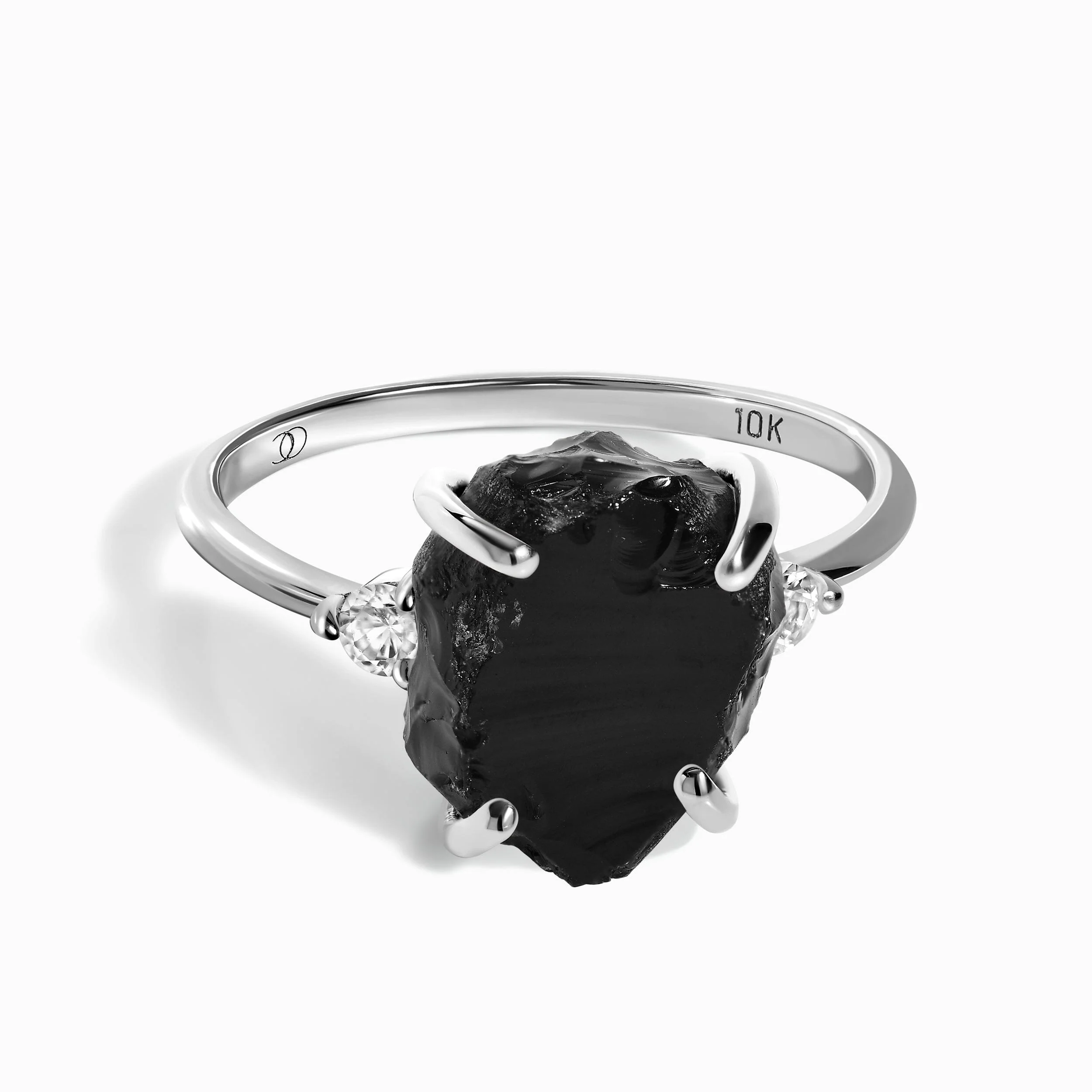 Black Obsidian Diamond Ring - Raw Allure - Image 4
