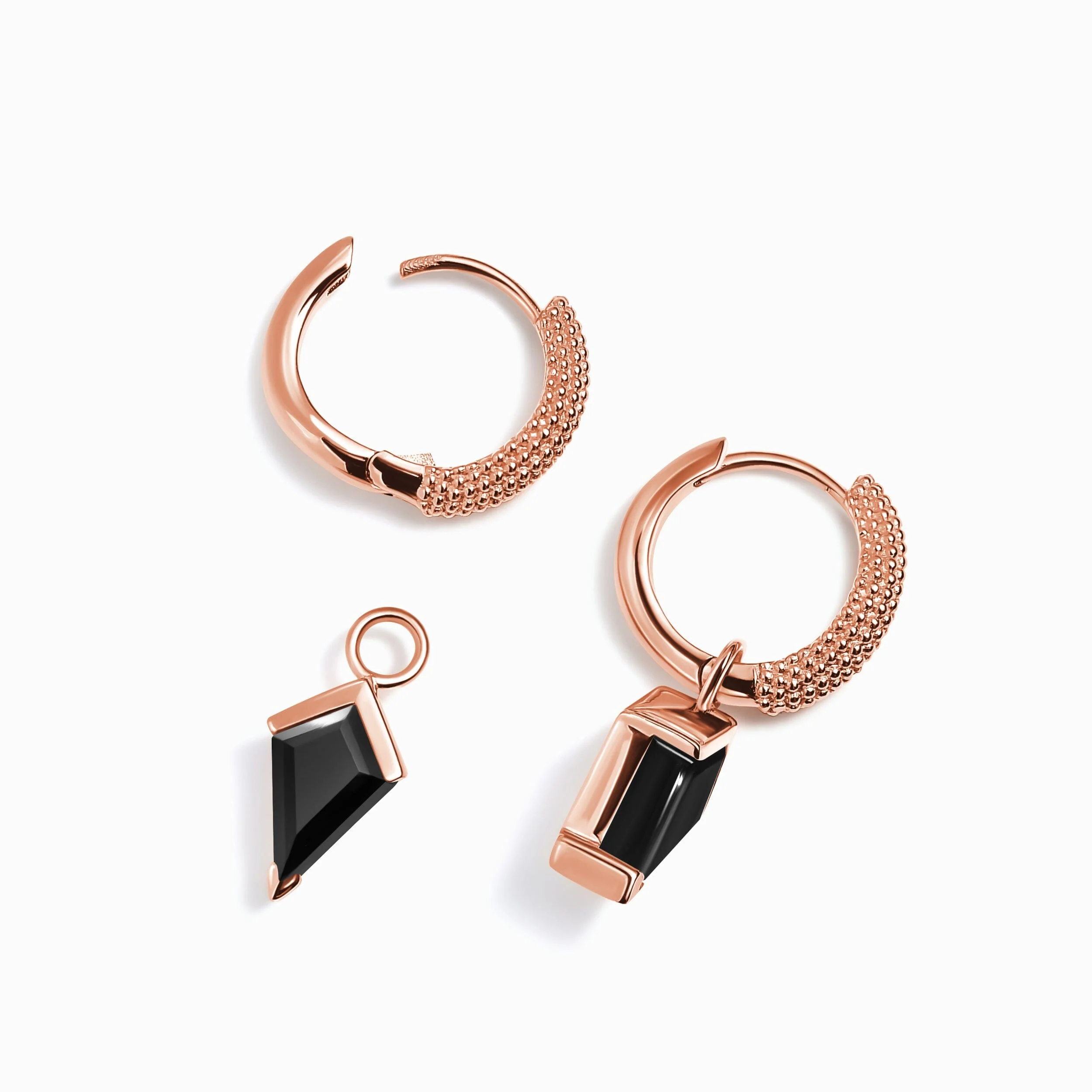 Black Obsidian Earrings - Heroine Hoops - Image 12