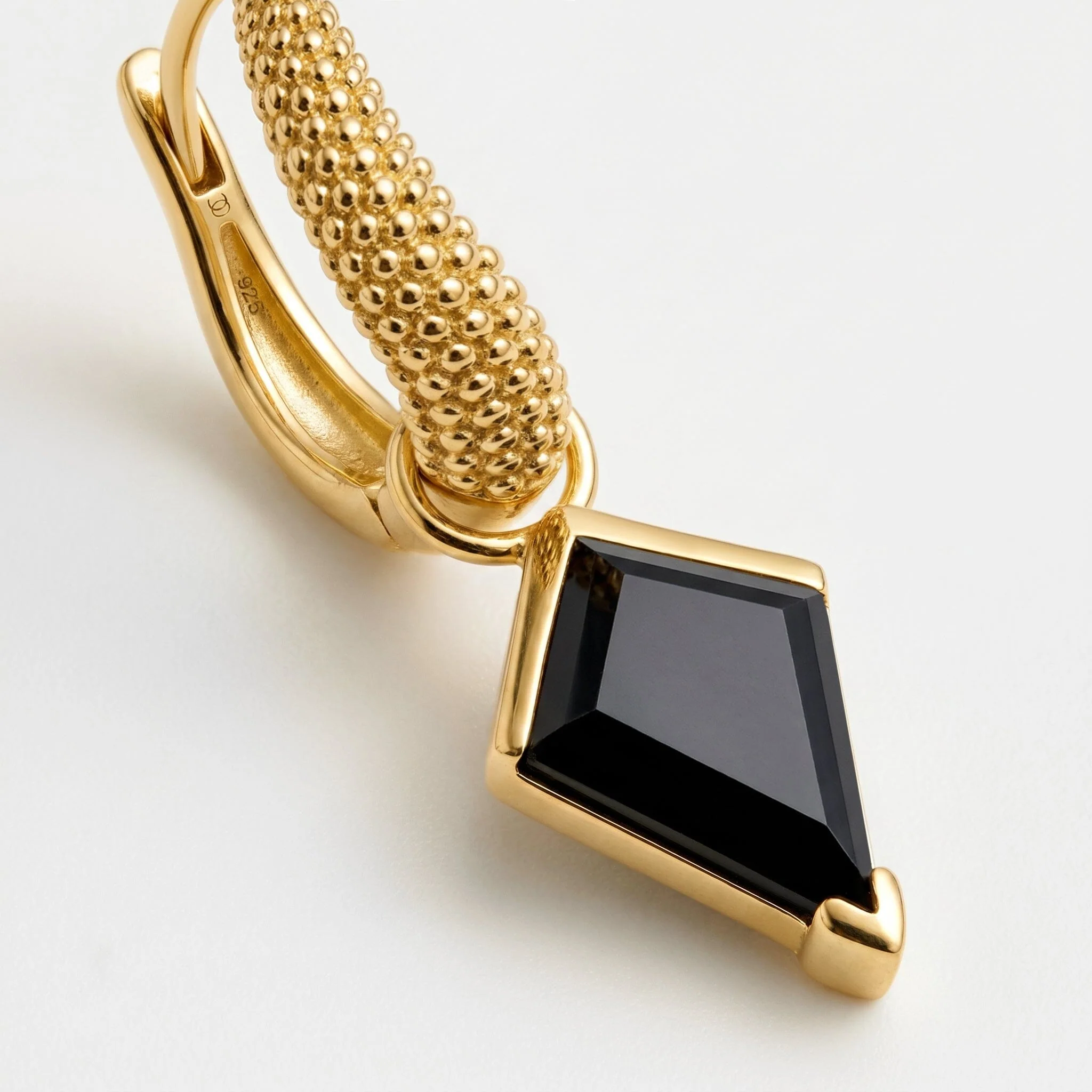 Black Obsidian Earrings - Heroine Hoops - Image 14