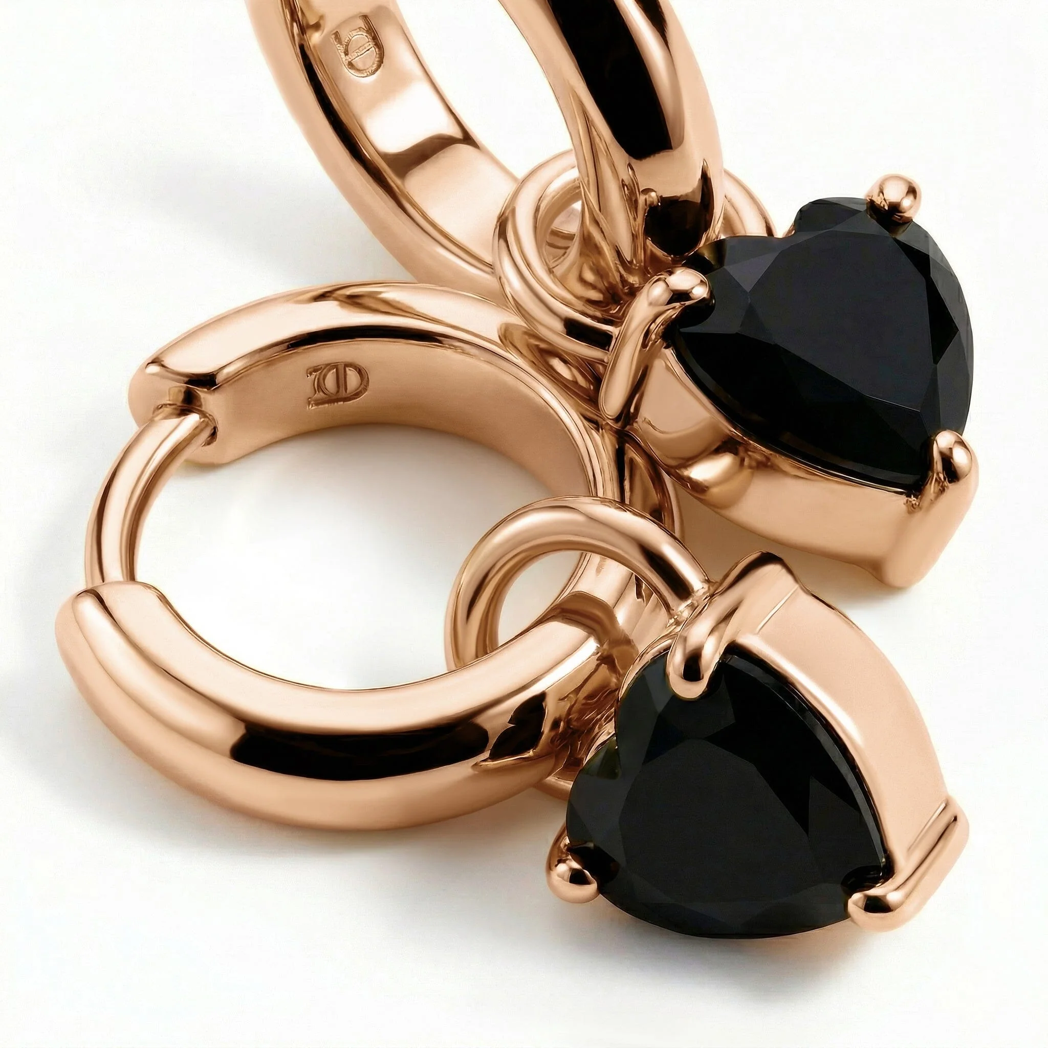 Black Obsidian Earrings - Love Hoops - Image 11