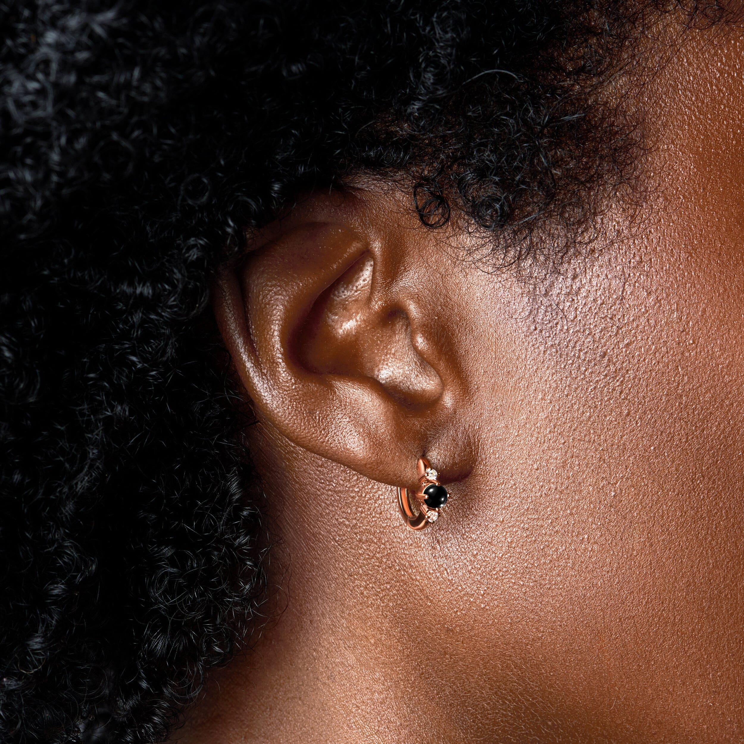 Black Obsidian Earrings - Loveliness Hoops - Image 5