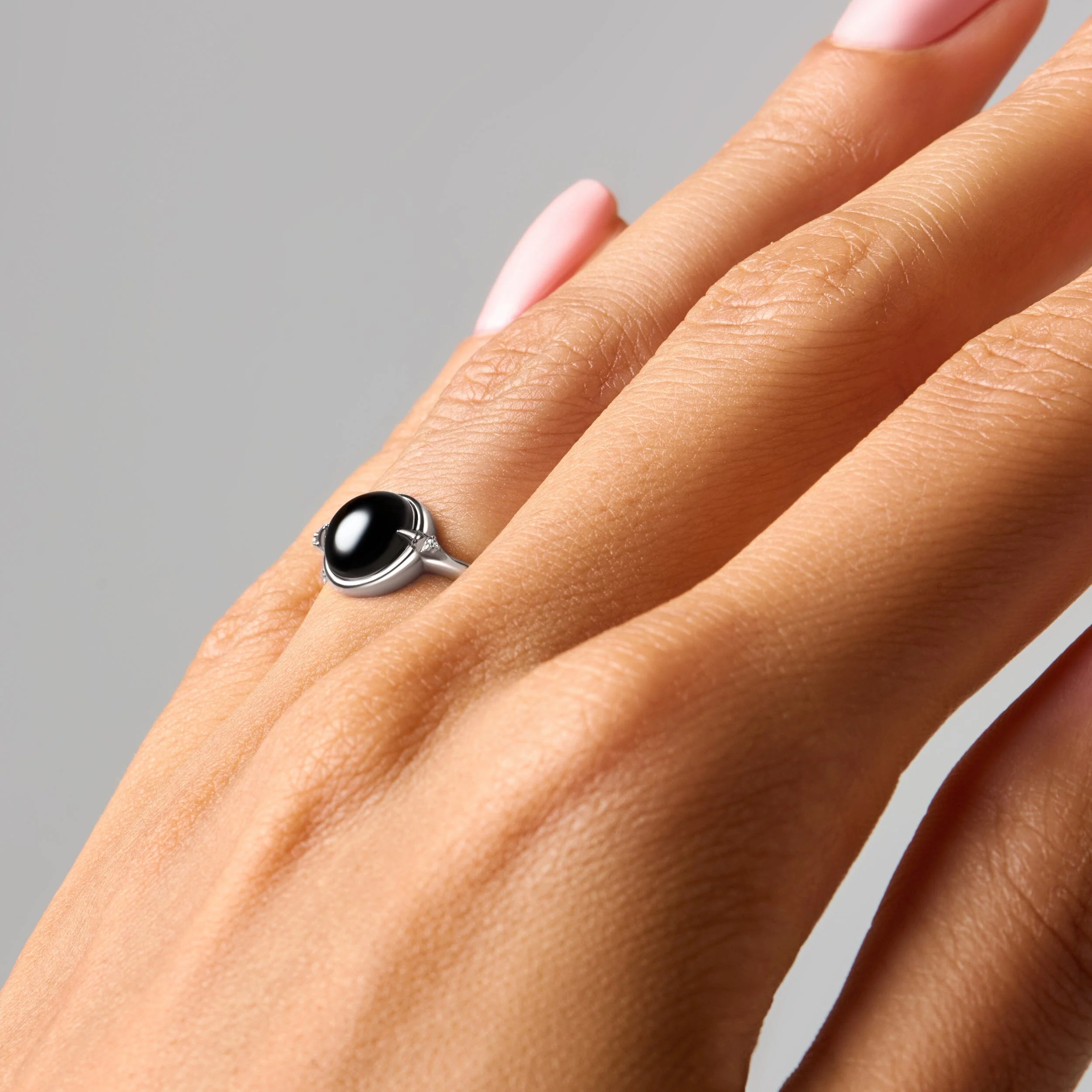 Black Obsidian Energy Ring - Strength Engraved - Image 10
