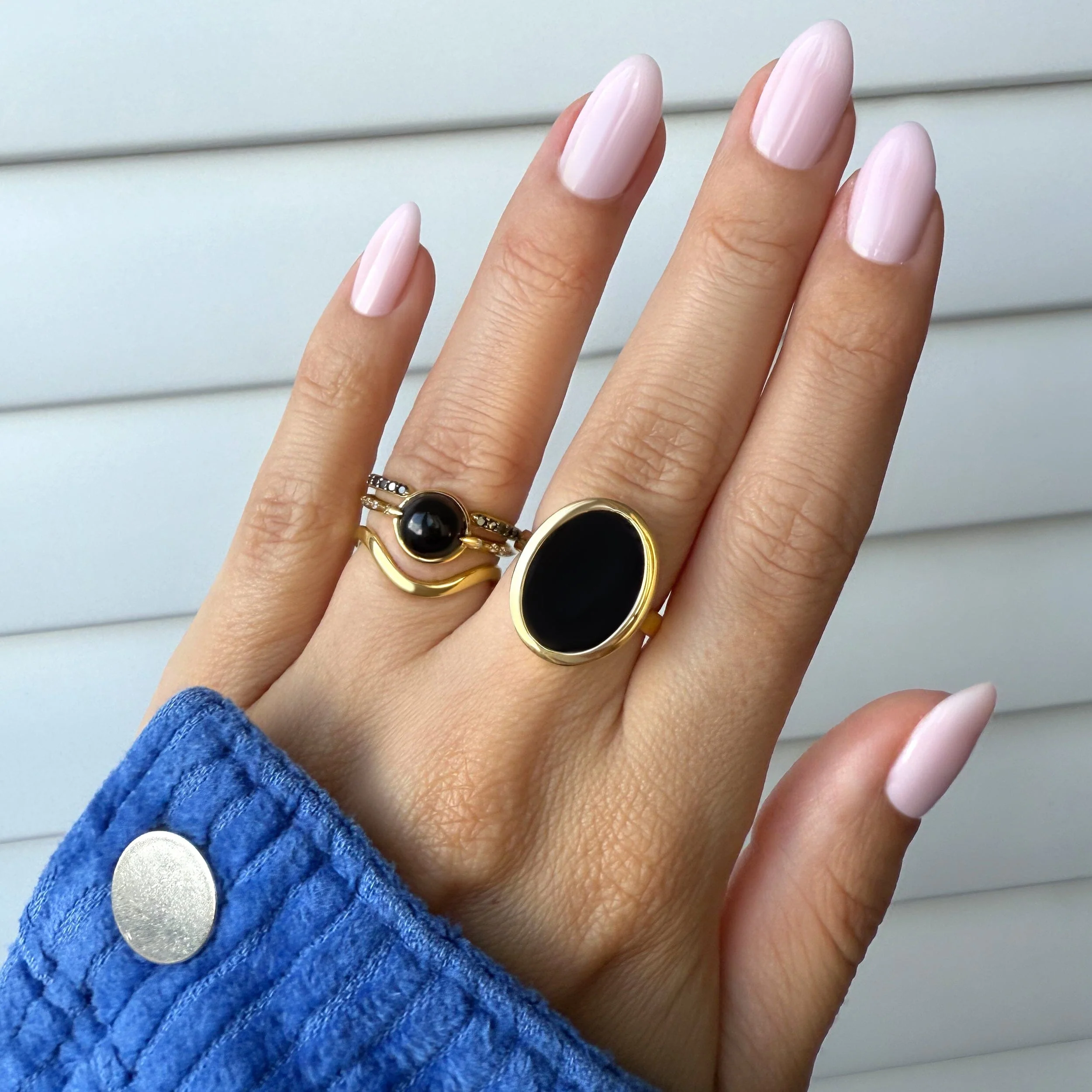 Black Obsidian Energy Ring - Strength Engraved - Image 14
