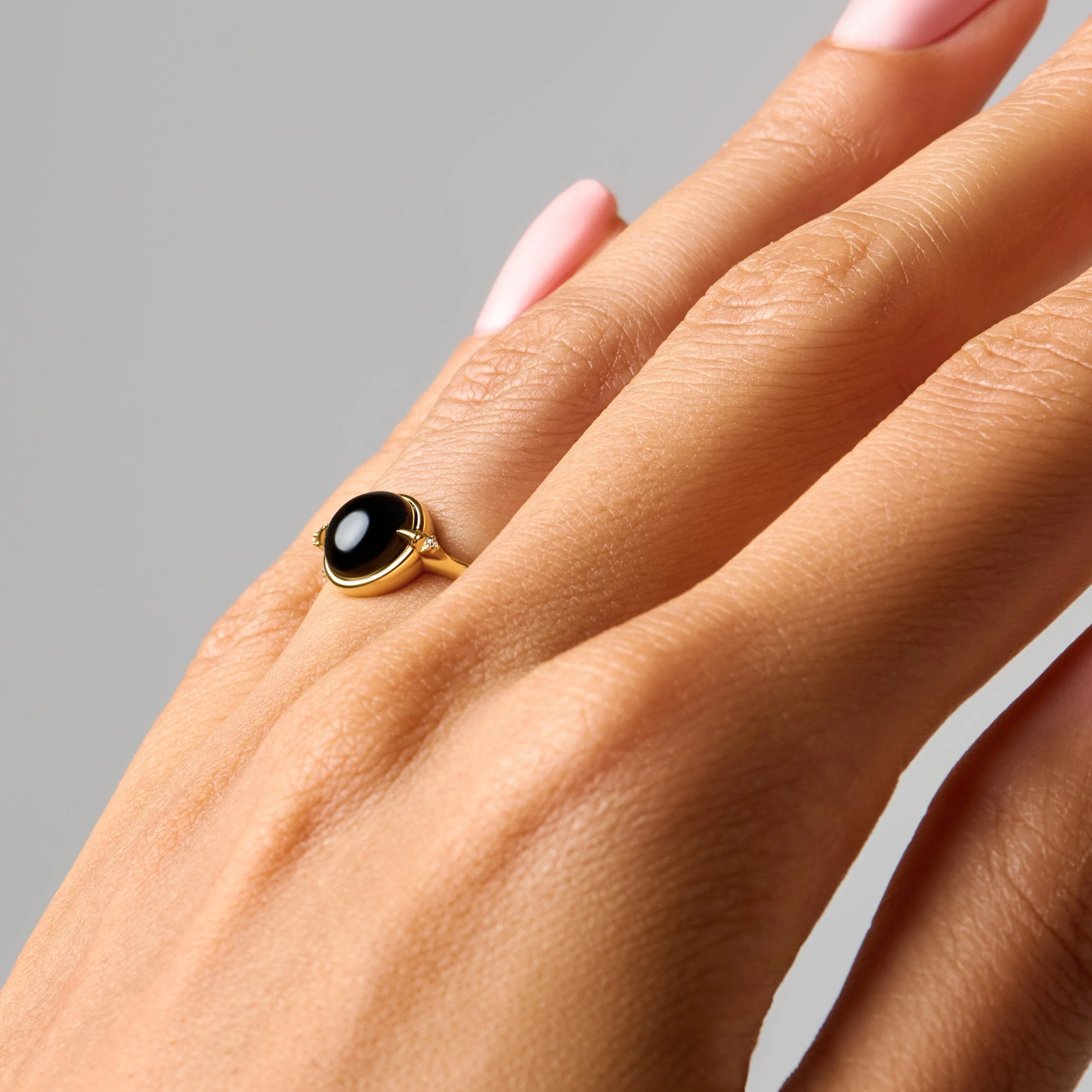 Black Obsidian Energy Ring - Strength Engraved - Image 16