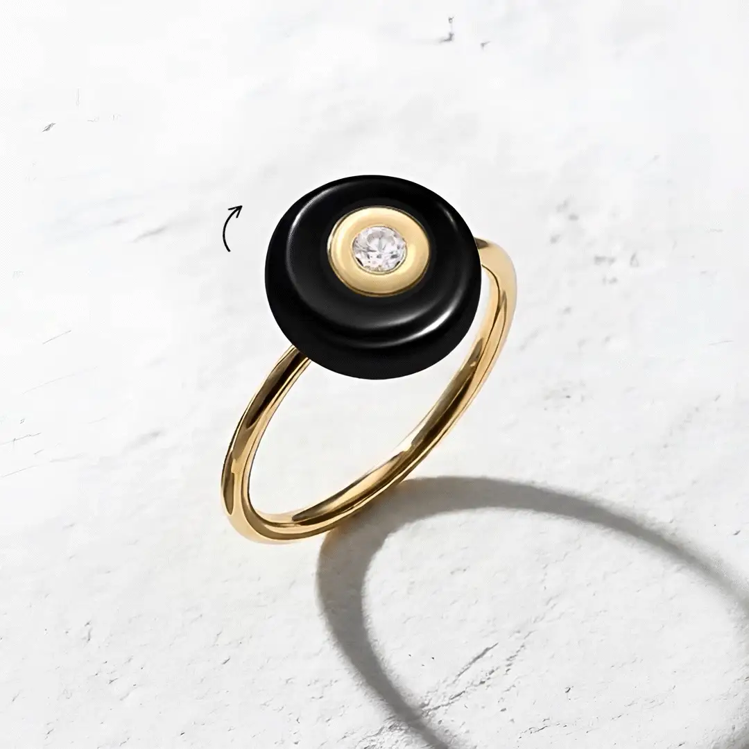 Black Obsidian Fidget Ring - Ora - Image 25
